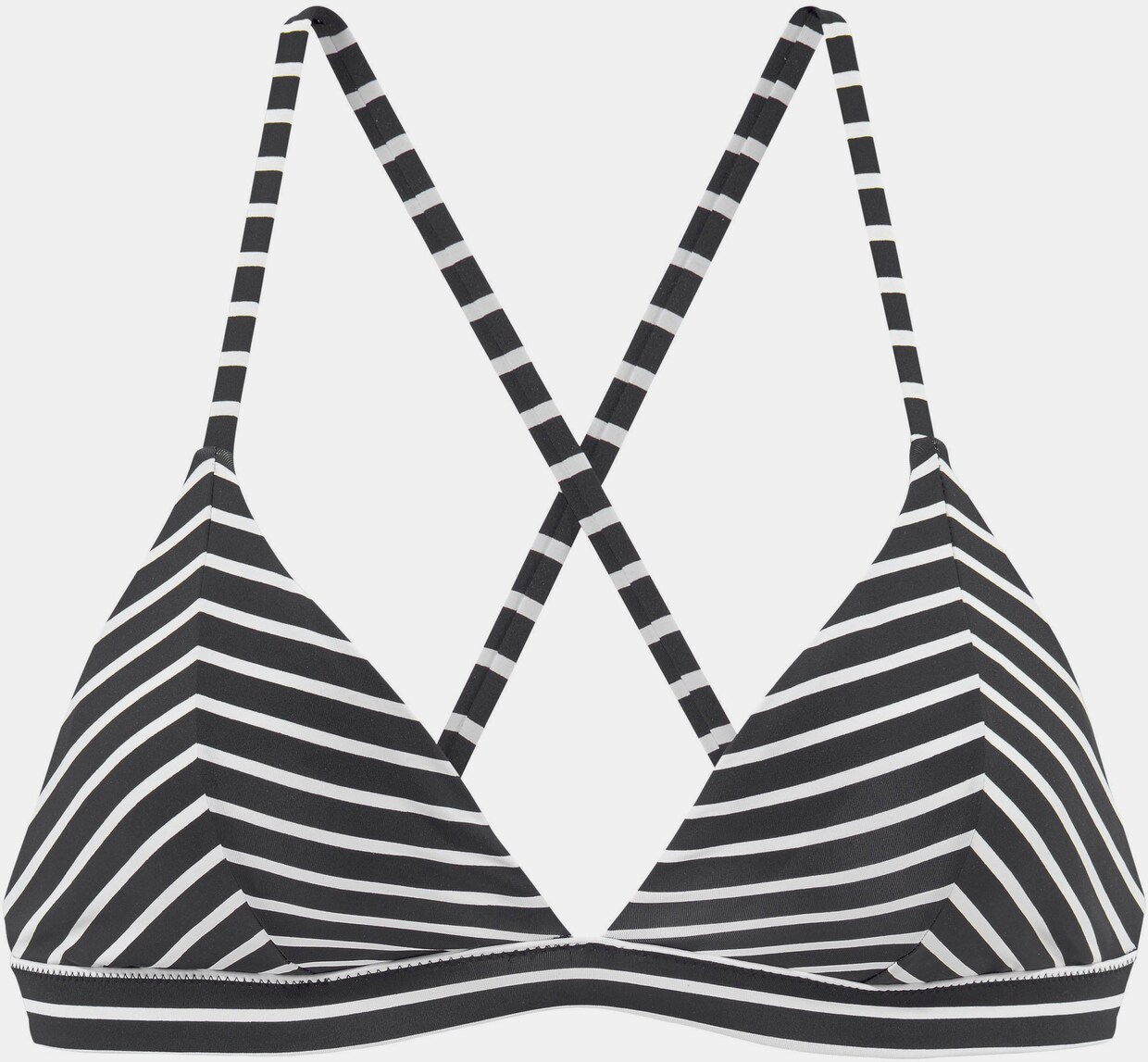 s.Oliver Triangel-Bikini-Top - schwarz-weiß-gestreift