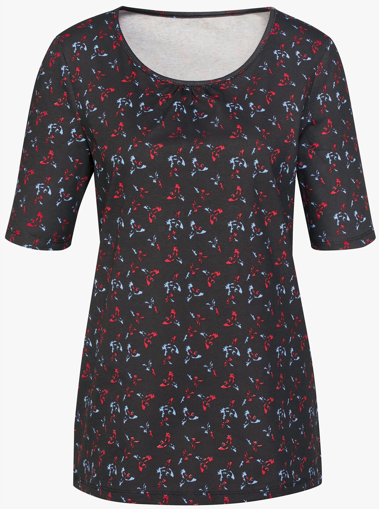Shirt met korte mouwen - zwart gedessineerd