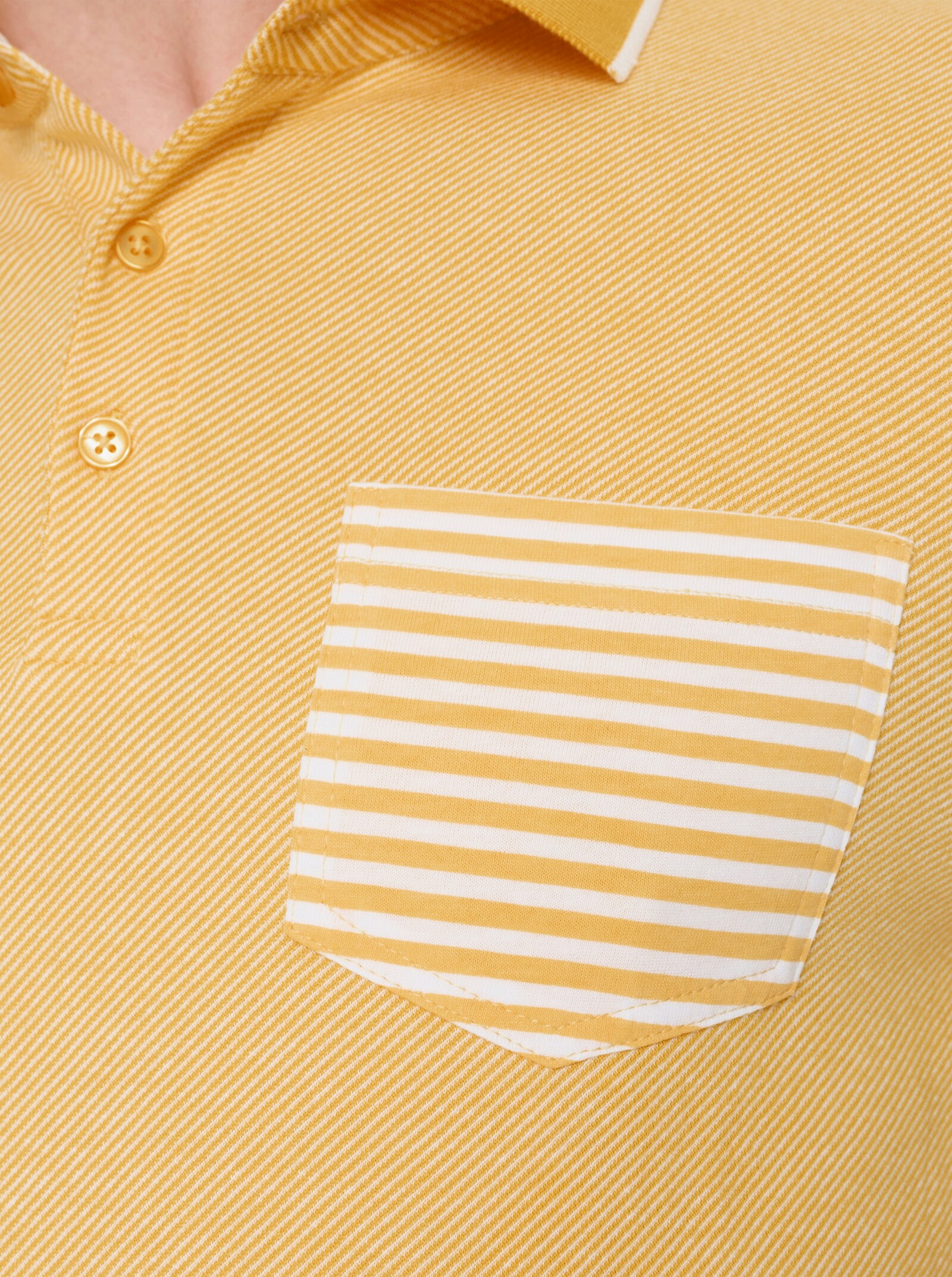 Marco Donati Kurzarmshirt in Jacquard-Qualität, mit Modal - gelb-gestreift