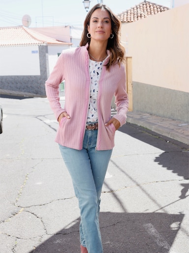 Shirtjacke mit Bindeband - hortensie