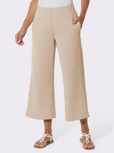 Jerseyhose mit weiten Beinen - beige