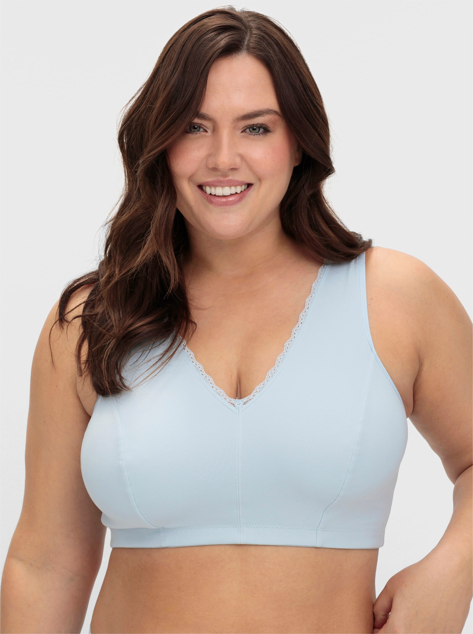 sheego Beugelloze beha in bustiermodel, in set van 2 - marine + lichtblauw