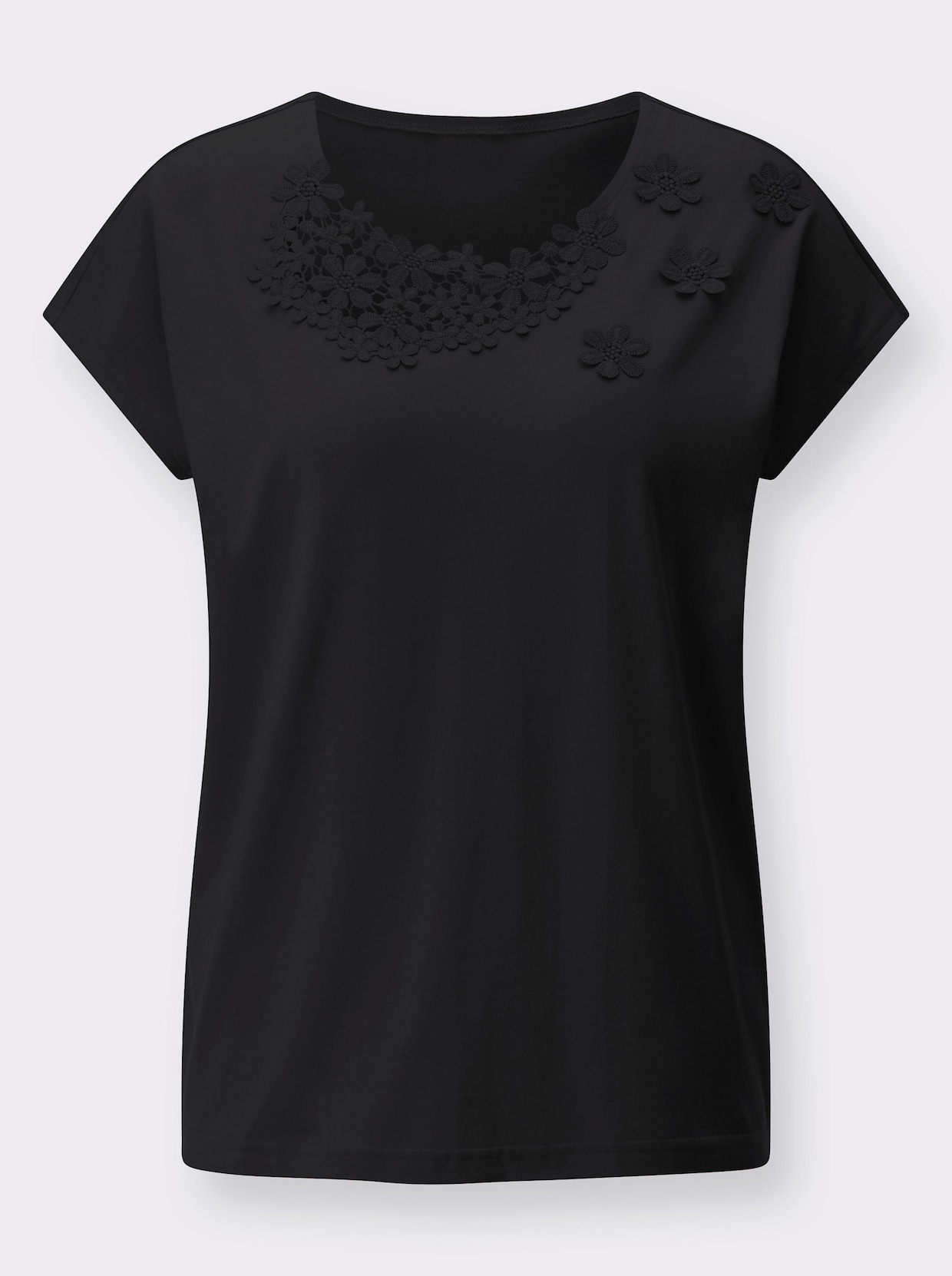 Shirt met ronde hals - zwart