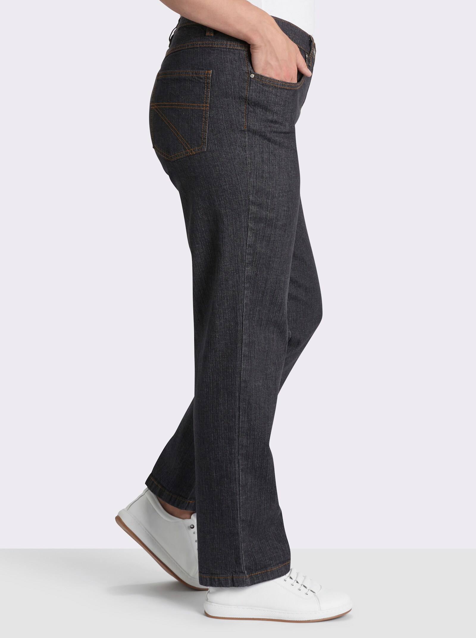5-Pocket-Jeans mit Baumwoll-Stretch - black-denim