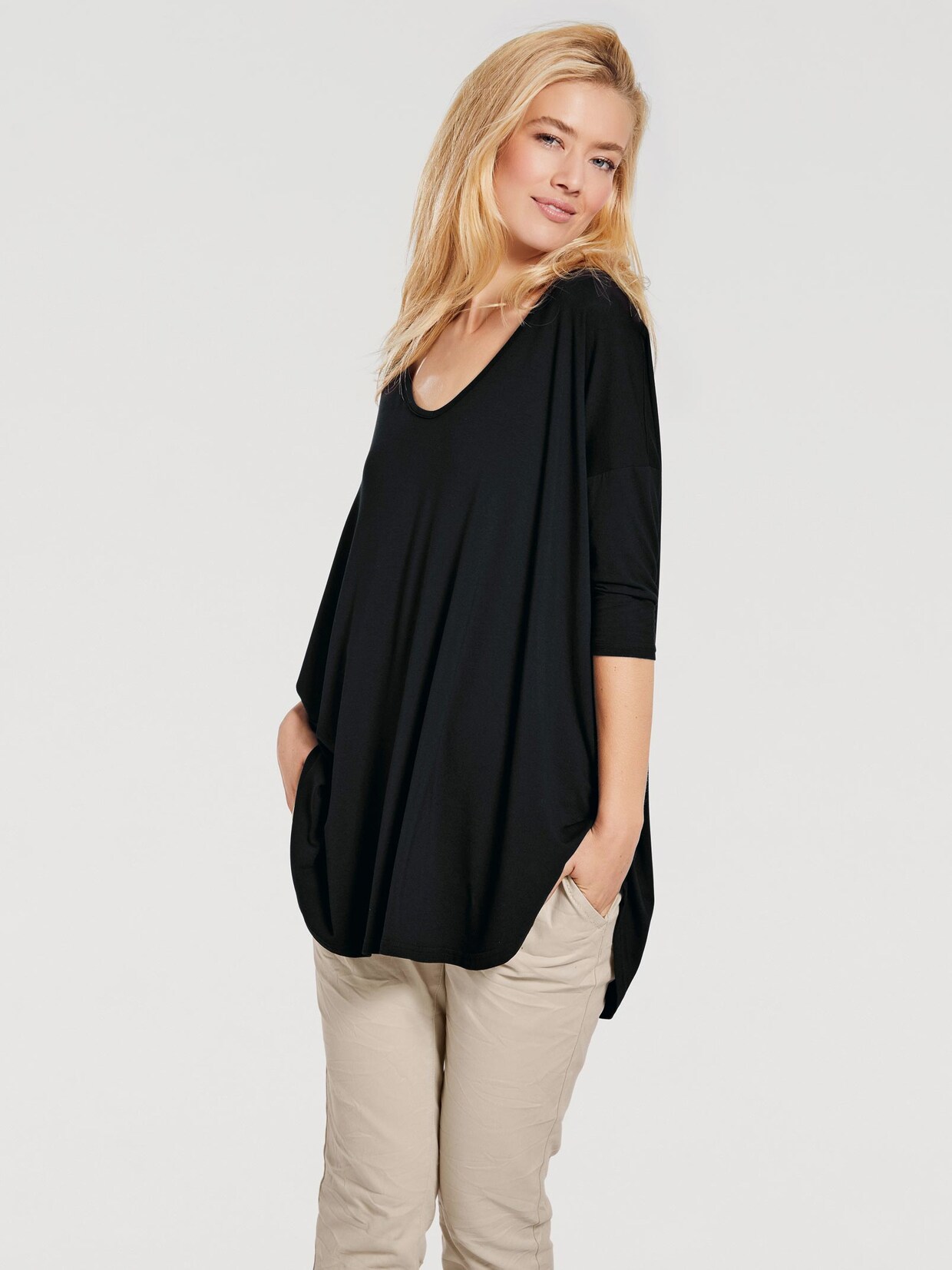 Linea Tesini Oversized Shirt - schwarz