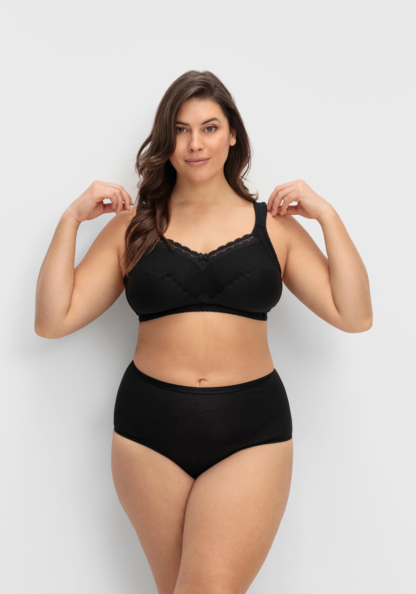 Miss Mary Entlastungs-BH ohne Bügel mit Komfortträgern - schwarz
