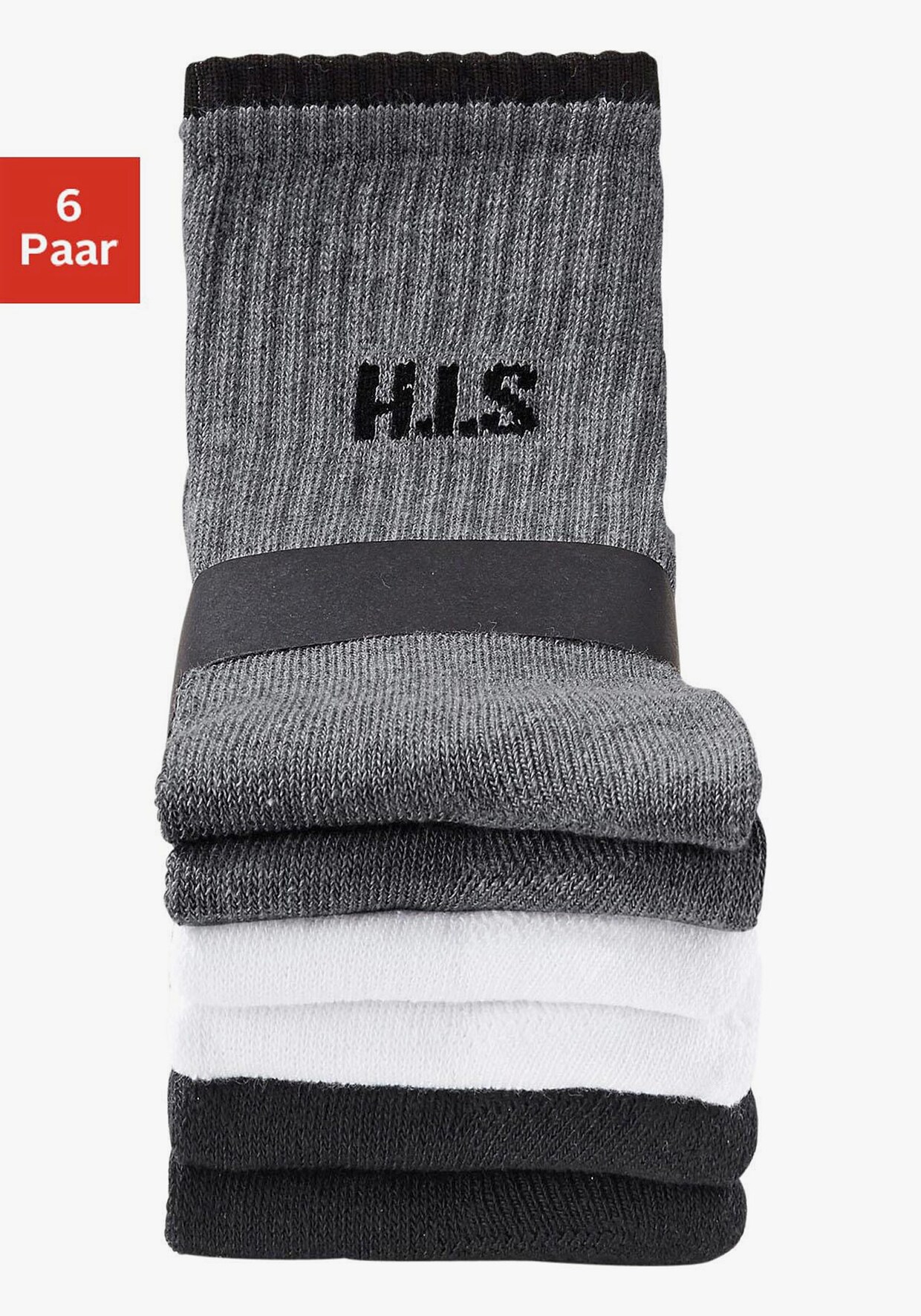 H.I.S Sportsocken - schwarz-weiß-grau