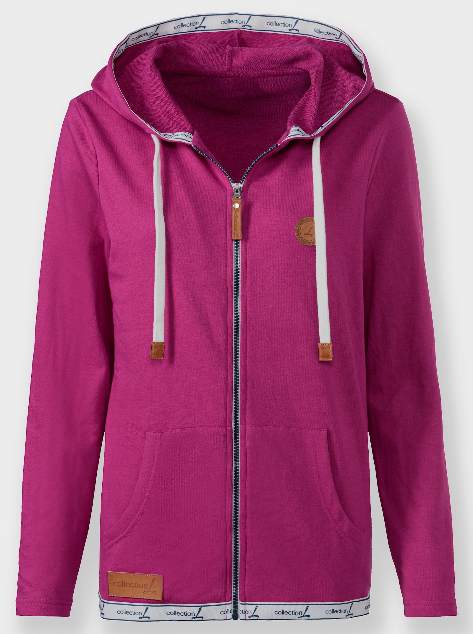  Sweatjacke mit Kapuze - magenta
