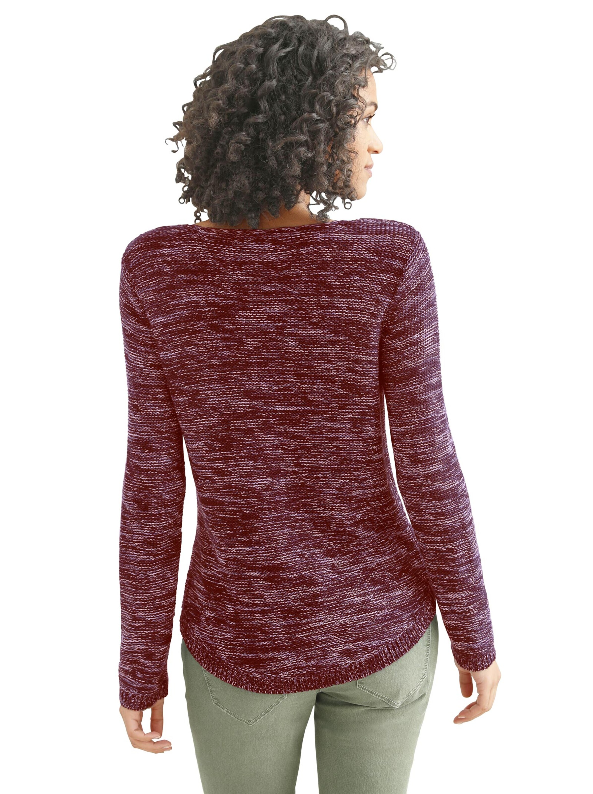 Collection L Pullover - bordeaux-meliert