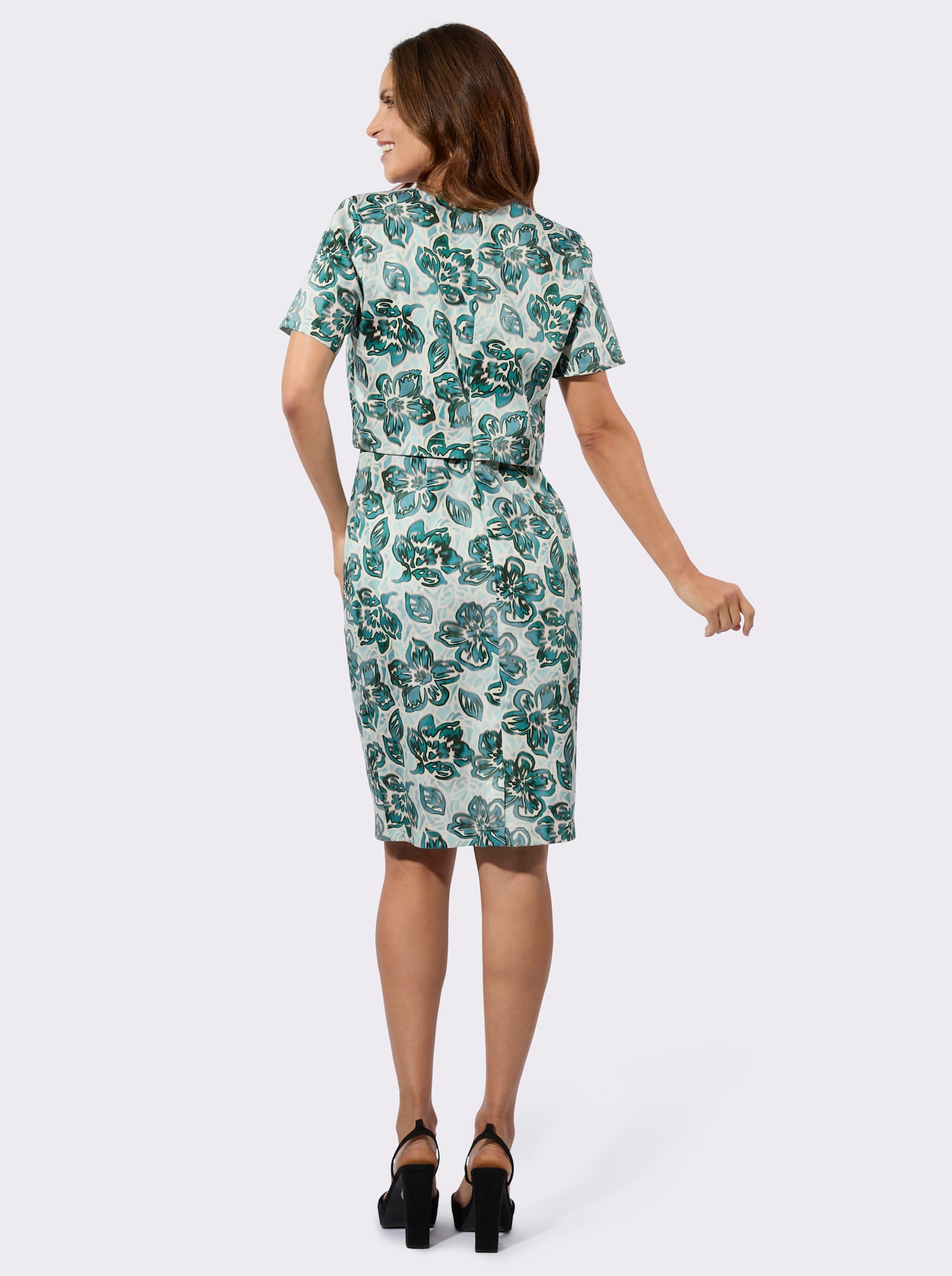 Jurk met print in 2-in-1-look - oceaan/petrol bedrukt