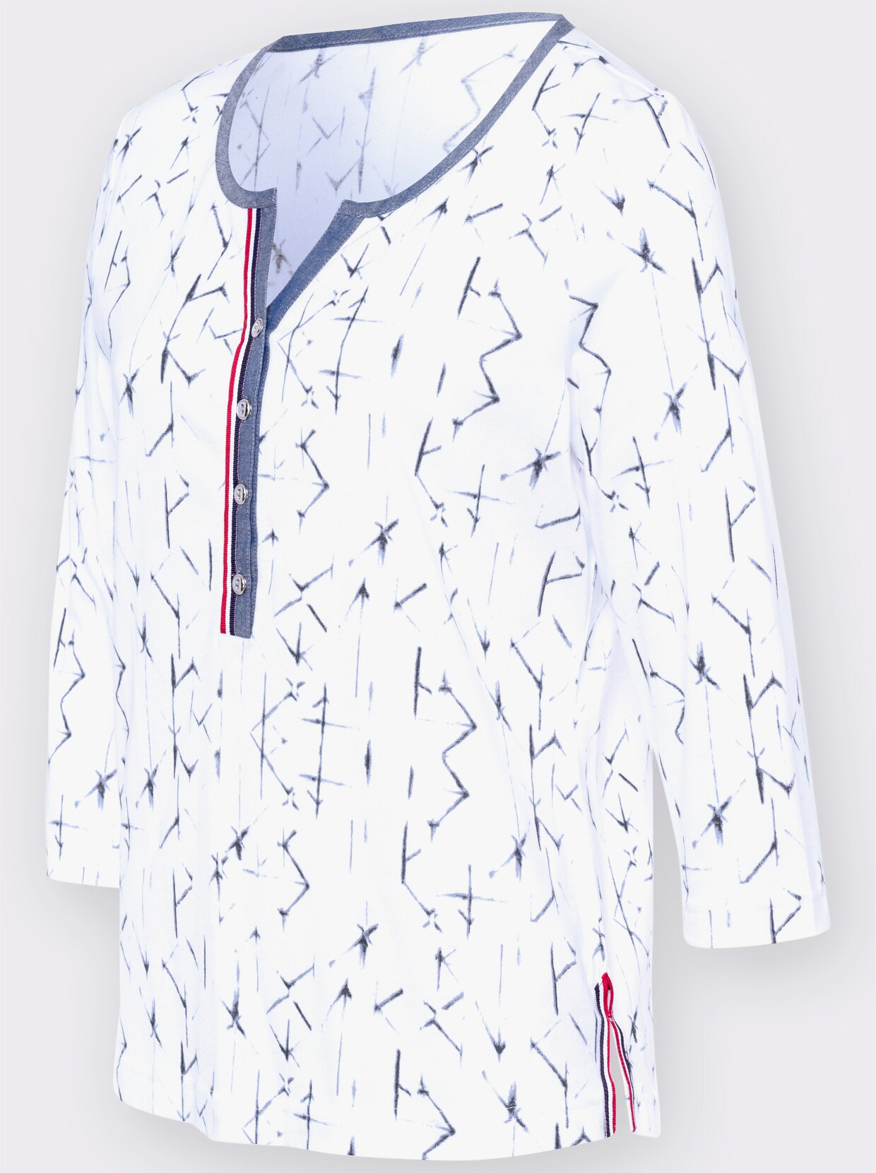 Shirt met 3/4-mouw - ecru geprint