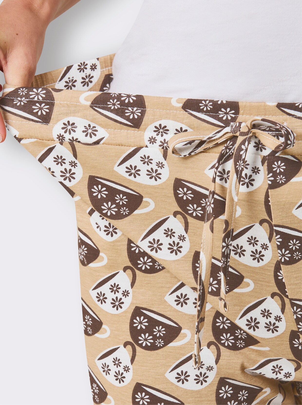 wäschepur Capri-Hose - camel-schoko-bedruckt