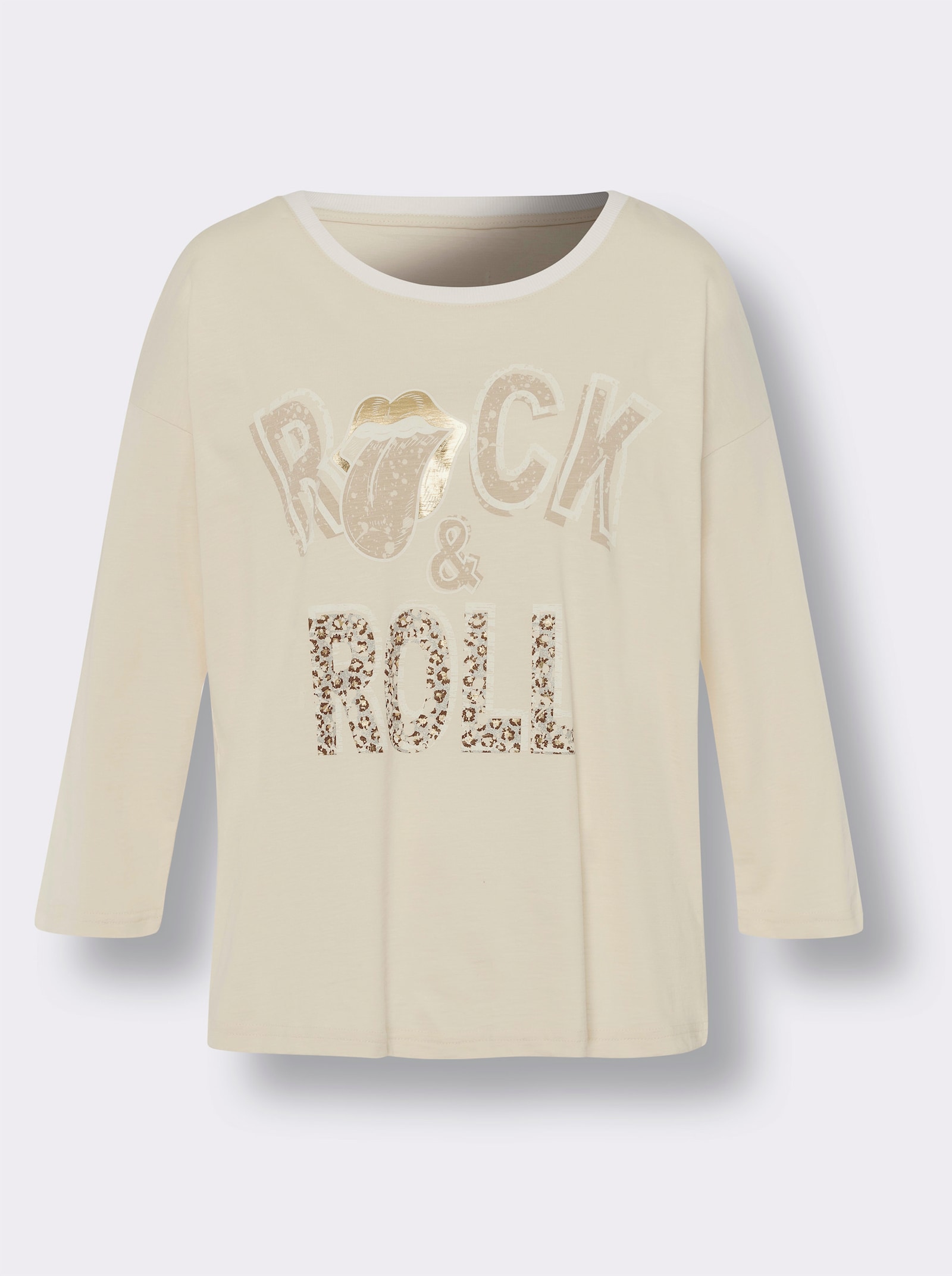 heine 3/4-Arm-Shirt mit Schriftzug - champagner