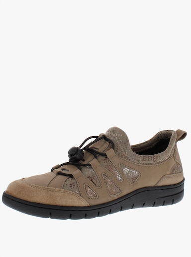 Naturläufer Slipper mit Stretch-Einsatz - taupe