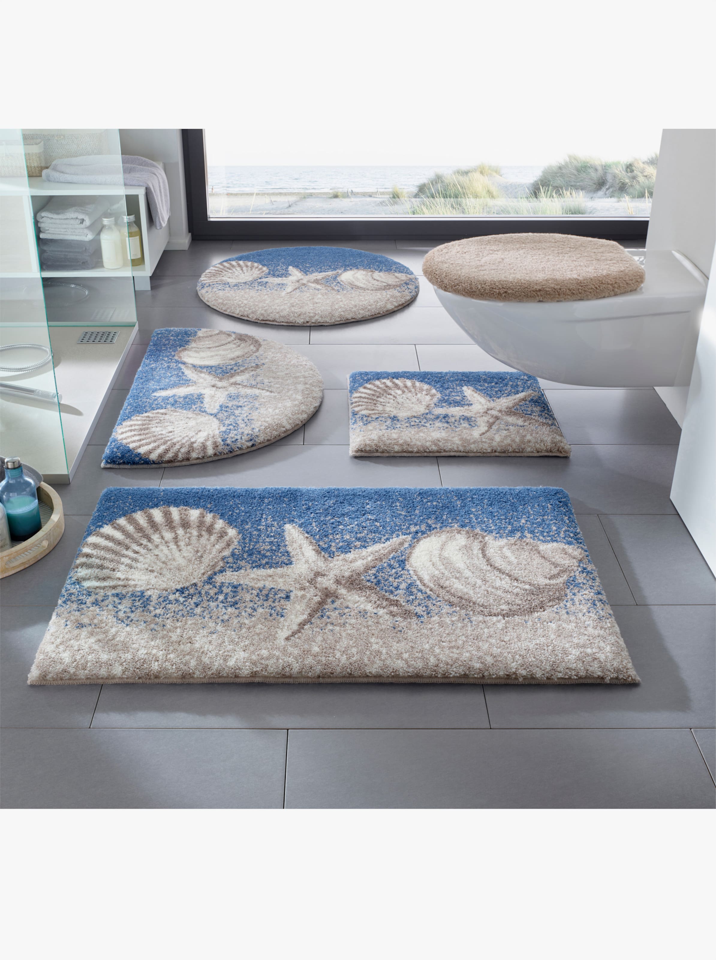 Grund Badgarnitur in sand-blau