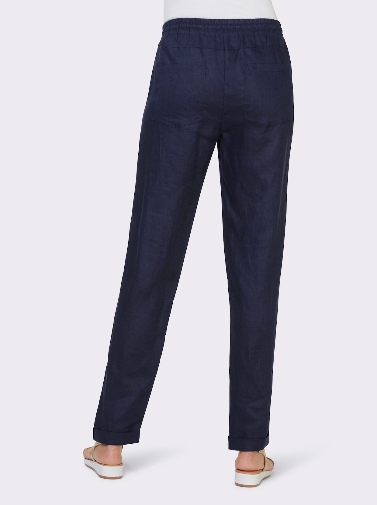 heine Pantalon en lin - marine