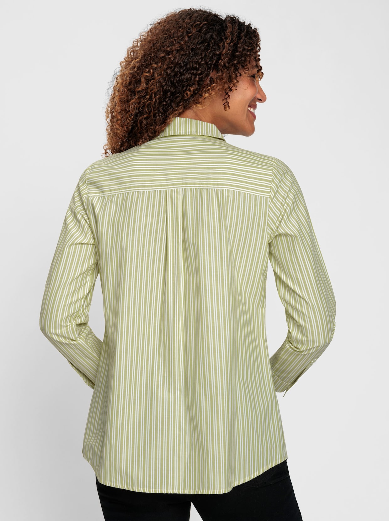 Gestreifte Bluse - pistazie-weiss-gestreift