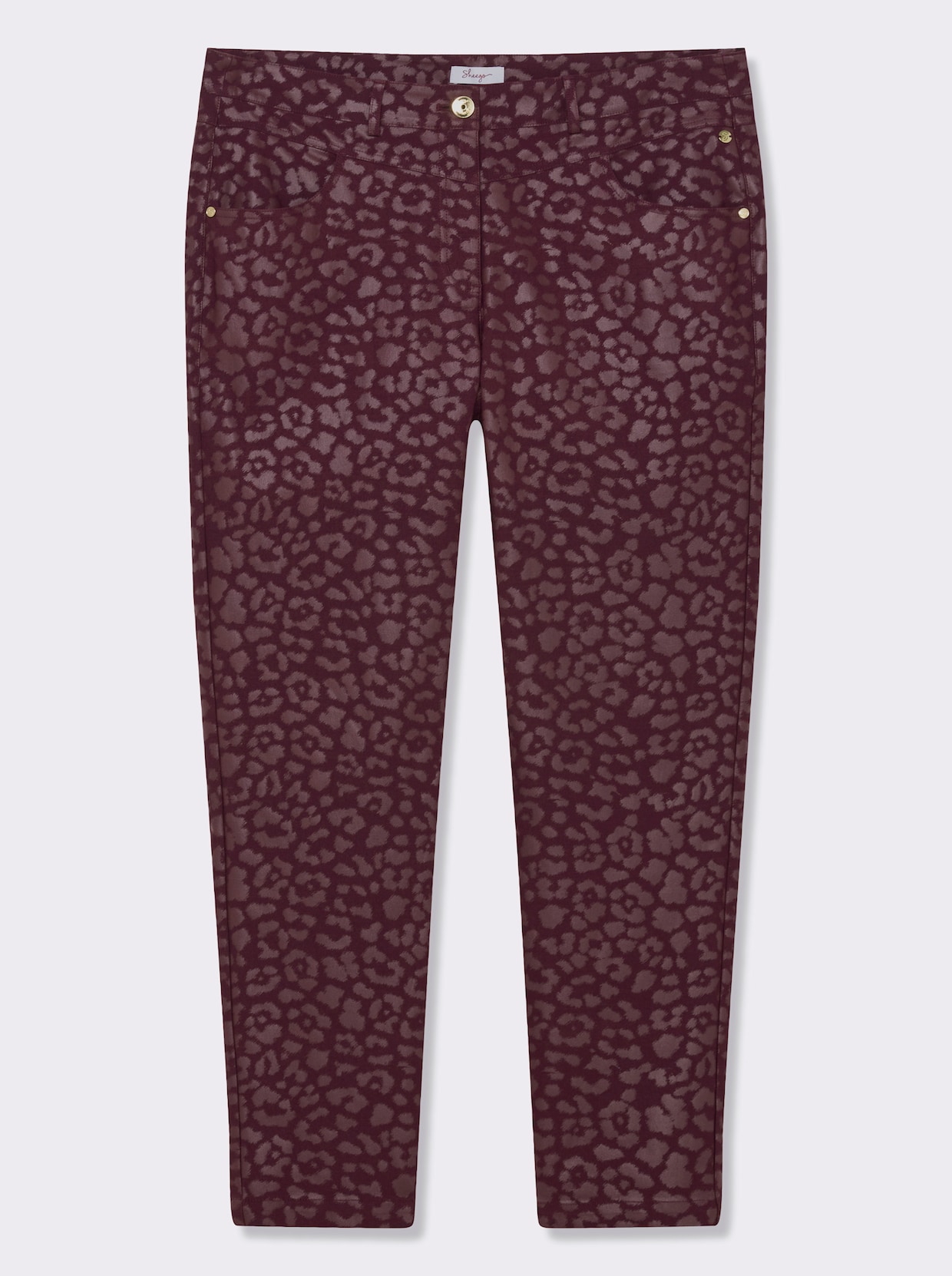 sheego Bengalinhose - burgund-bedruckt