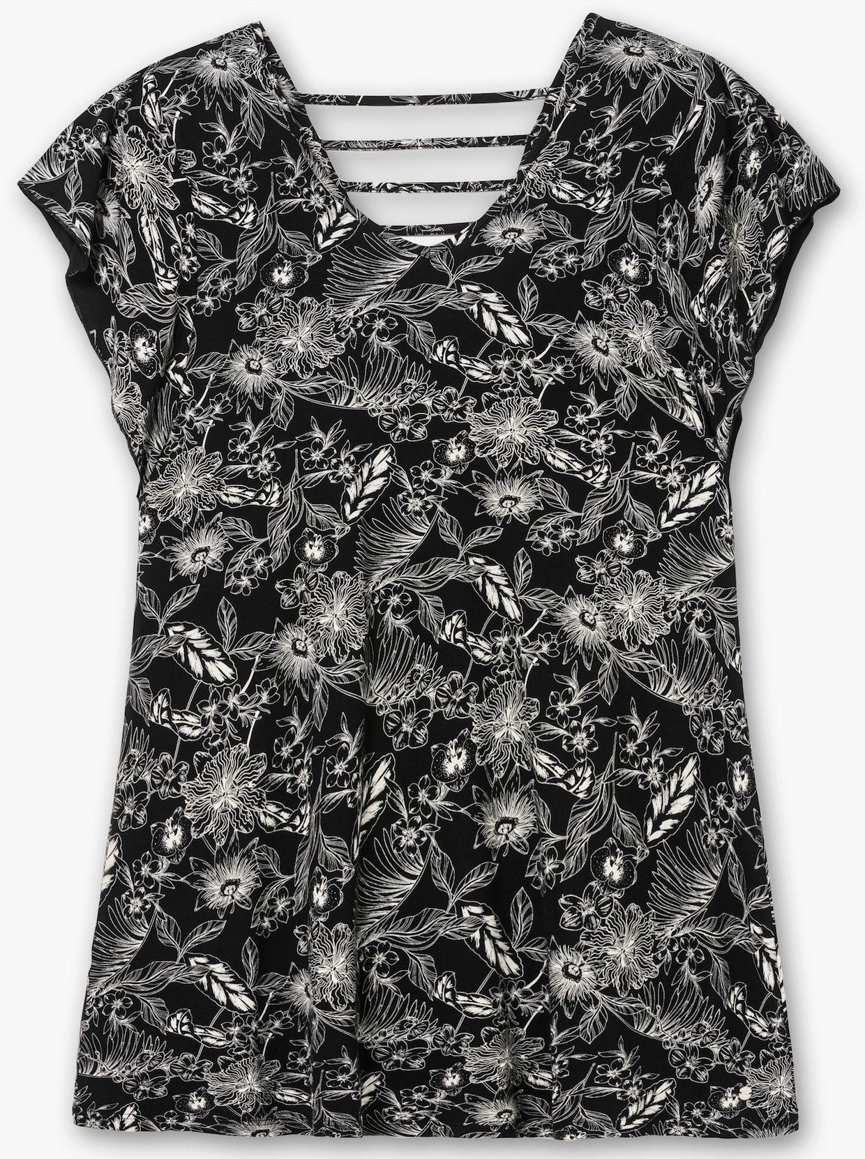 sheego Shirt + Leggings - schwarz-weiß