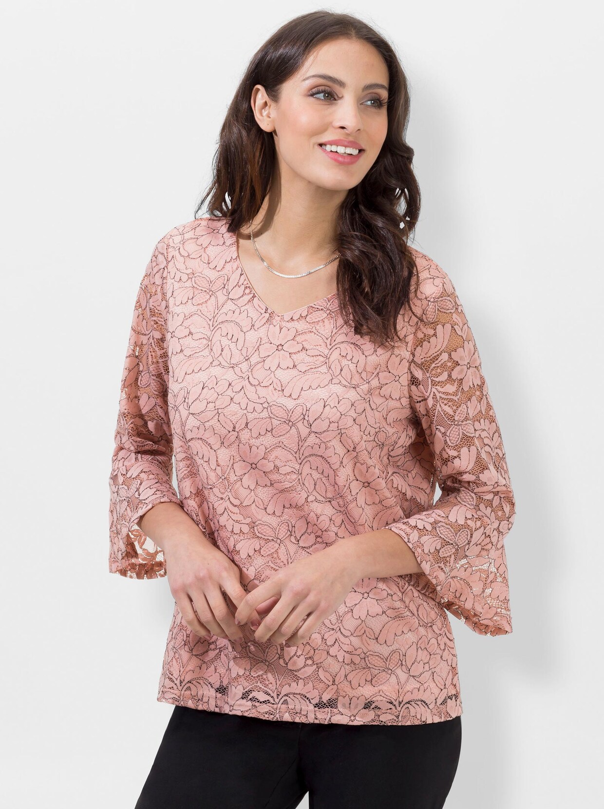 Spitzenshirt - puder-gemustert