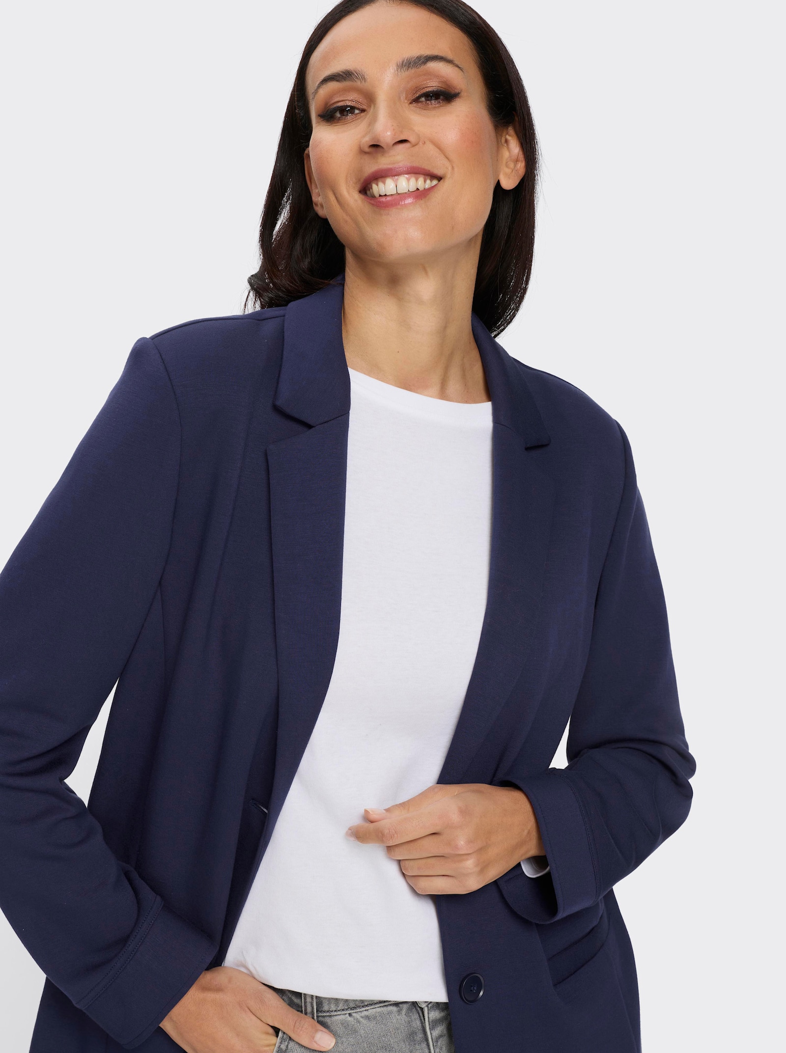 heine Jerseyblazer met reverskraag - marine