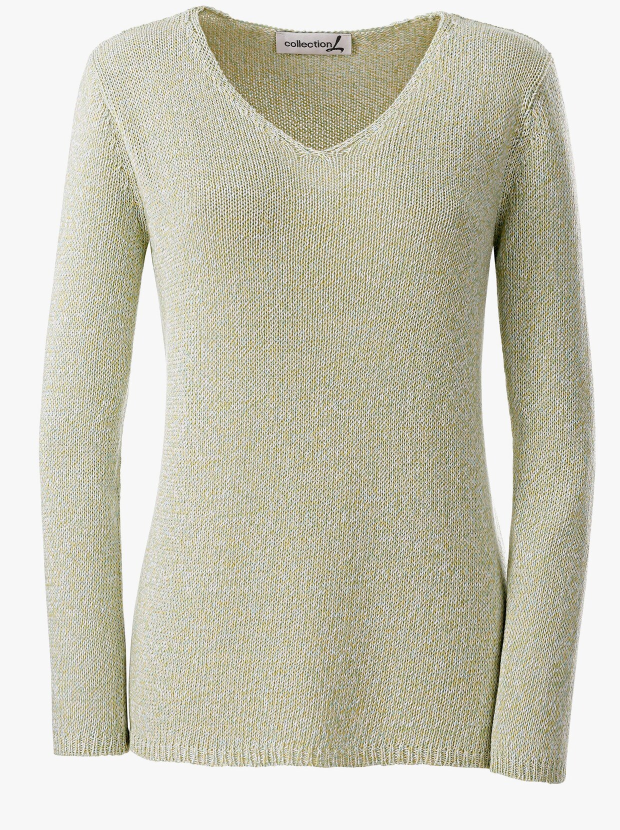 Pletený svetr - zelená-melír