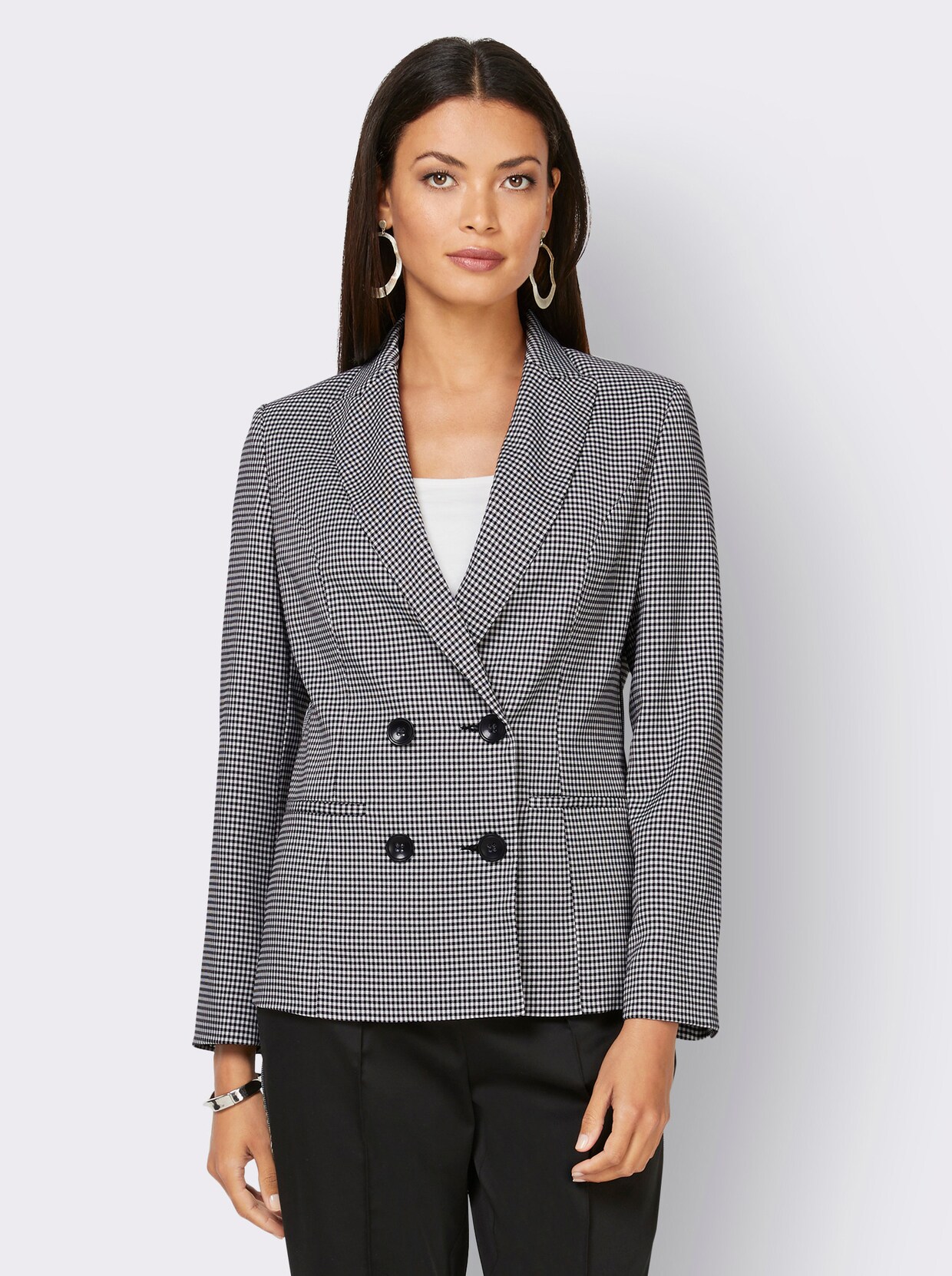 Blazer - schwarz-weiß-gemustert