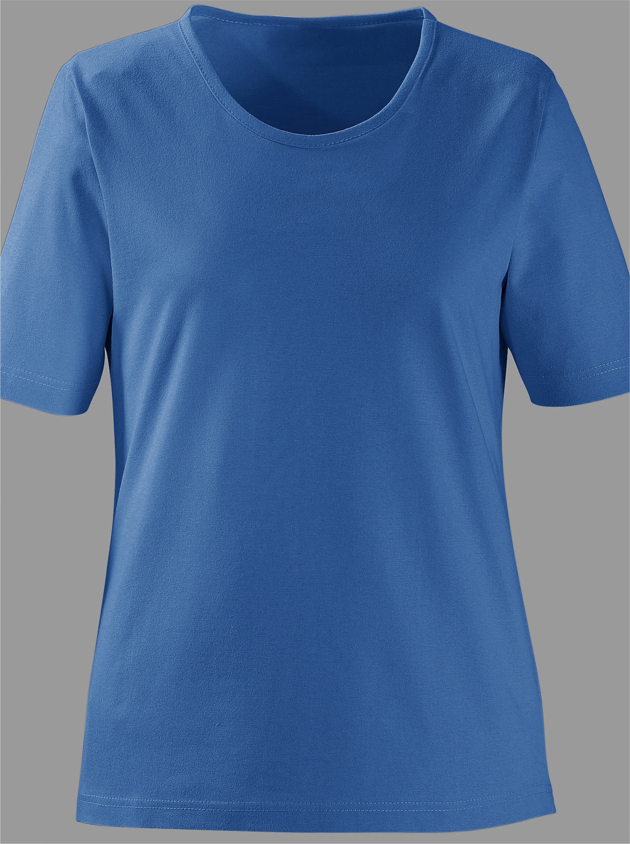 Tričko s okrúhlym výstrihom - modrá
