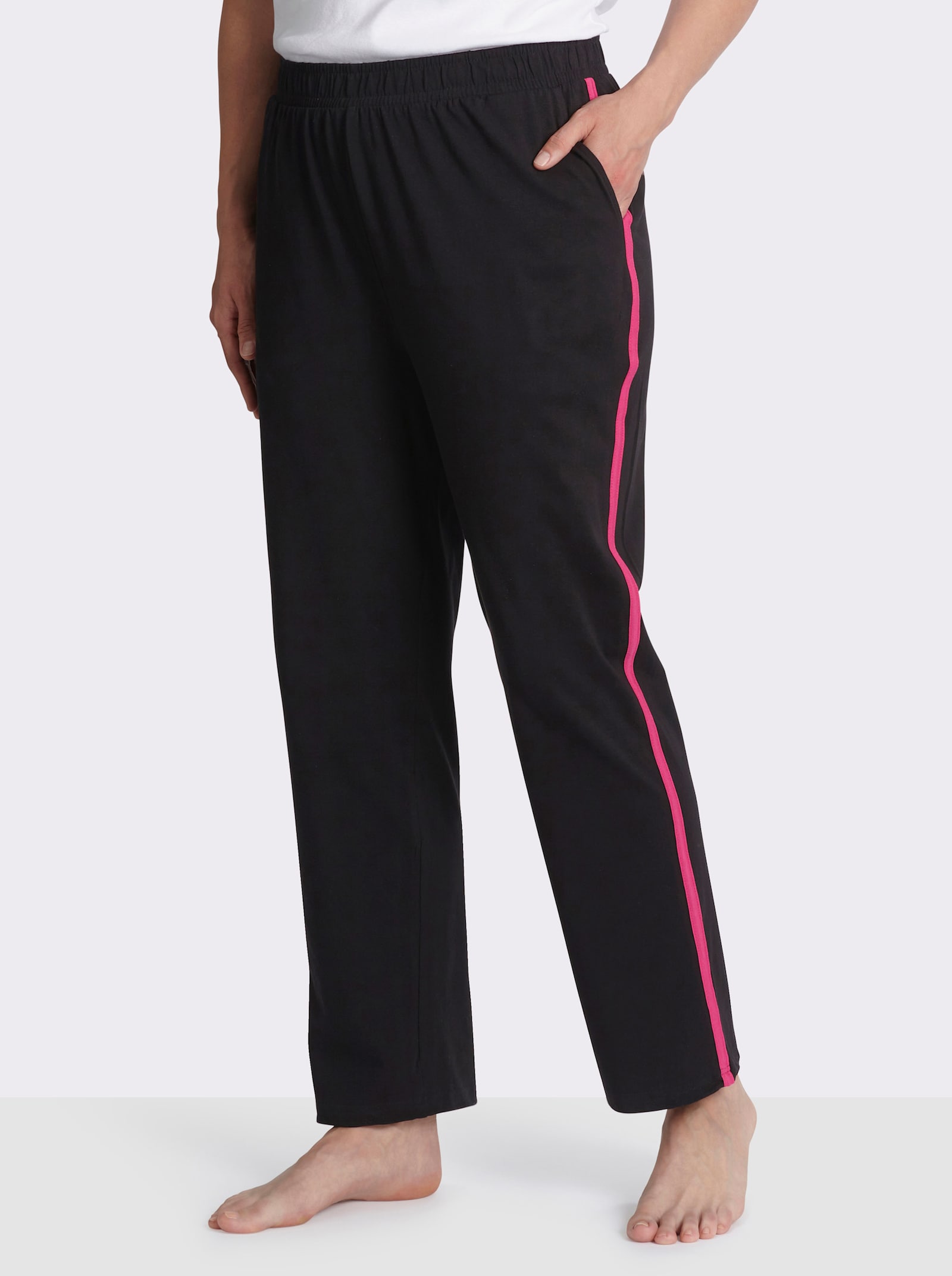 feel good Hose - schwarz + fuchsia