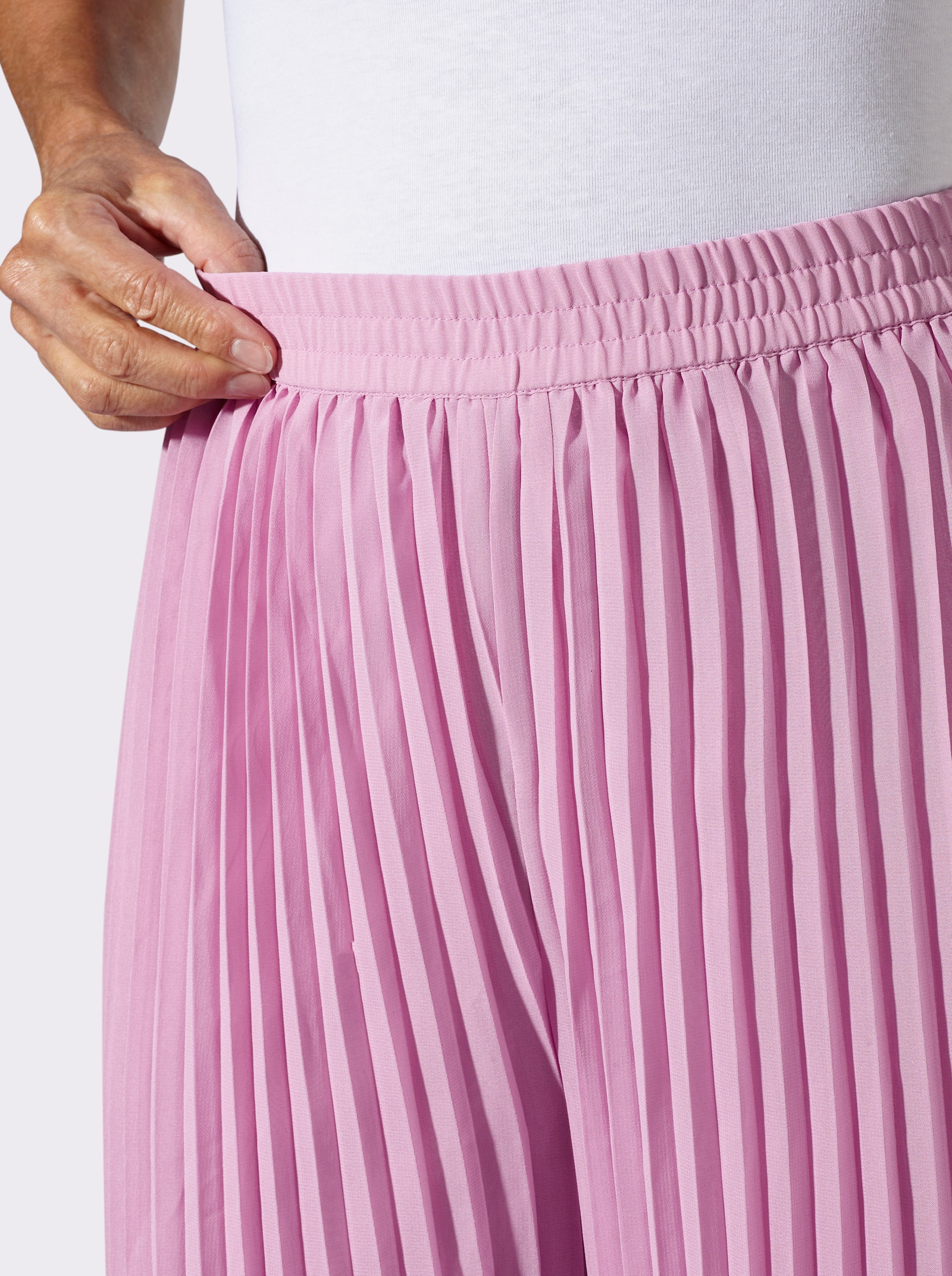 Marlene-broek van plissé - orchidee