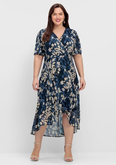 sheego Chiffonkleid - nachtblau-gemustert