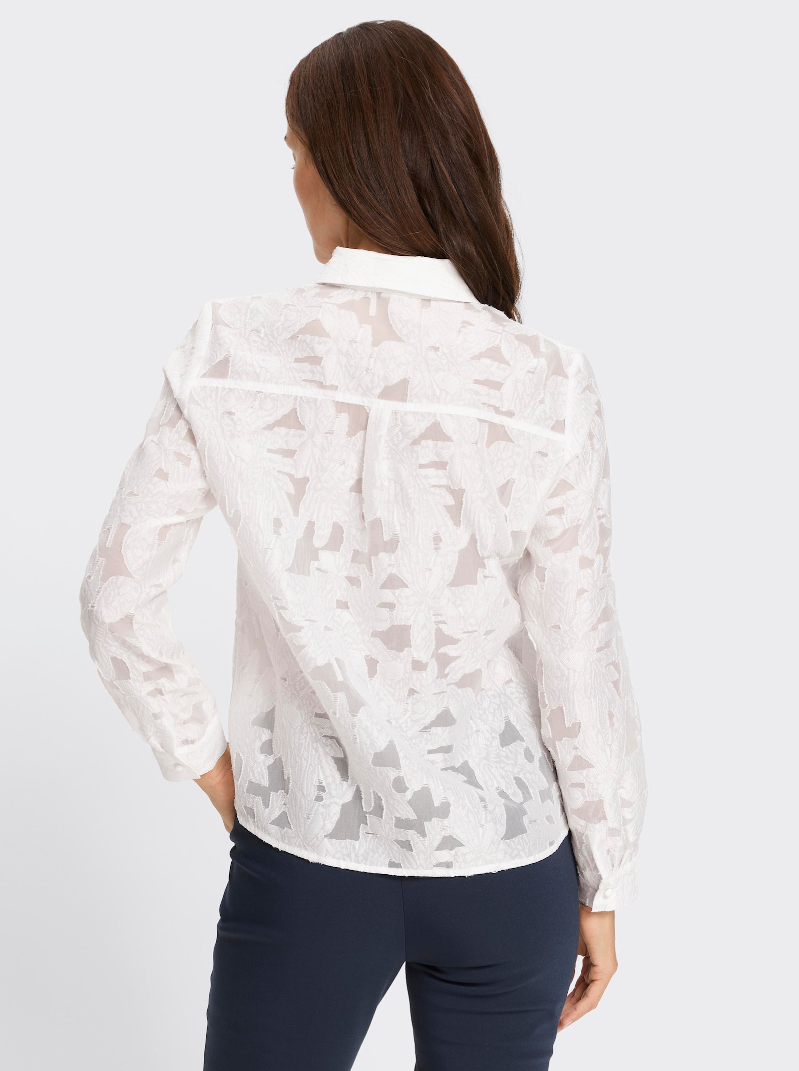 heine Hemdbluse in Ausbrenner-Optik - ecru