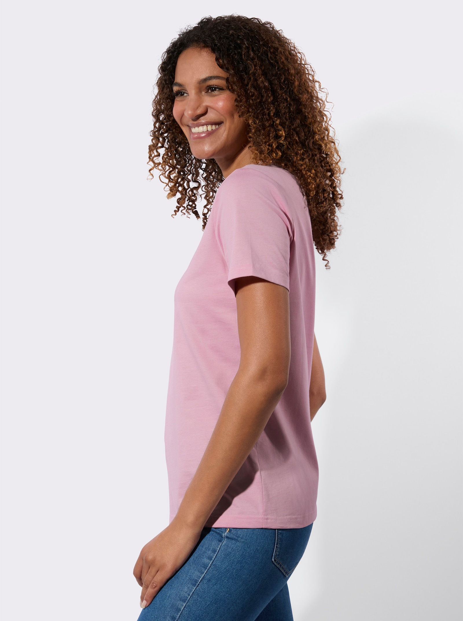 Tričko s krátkým rukávem v balení po 2 ks - růžová + ecru