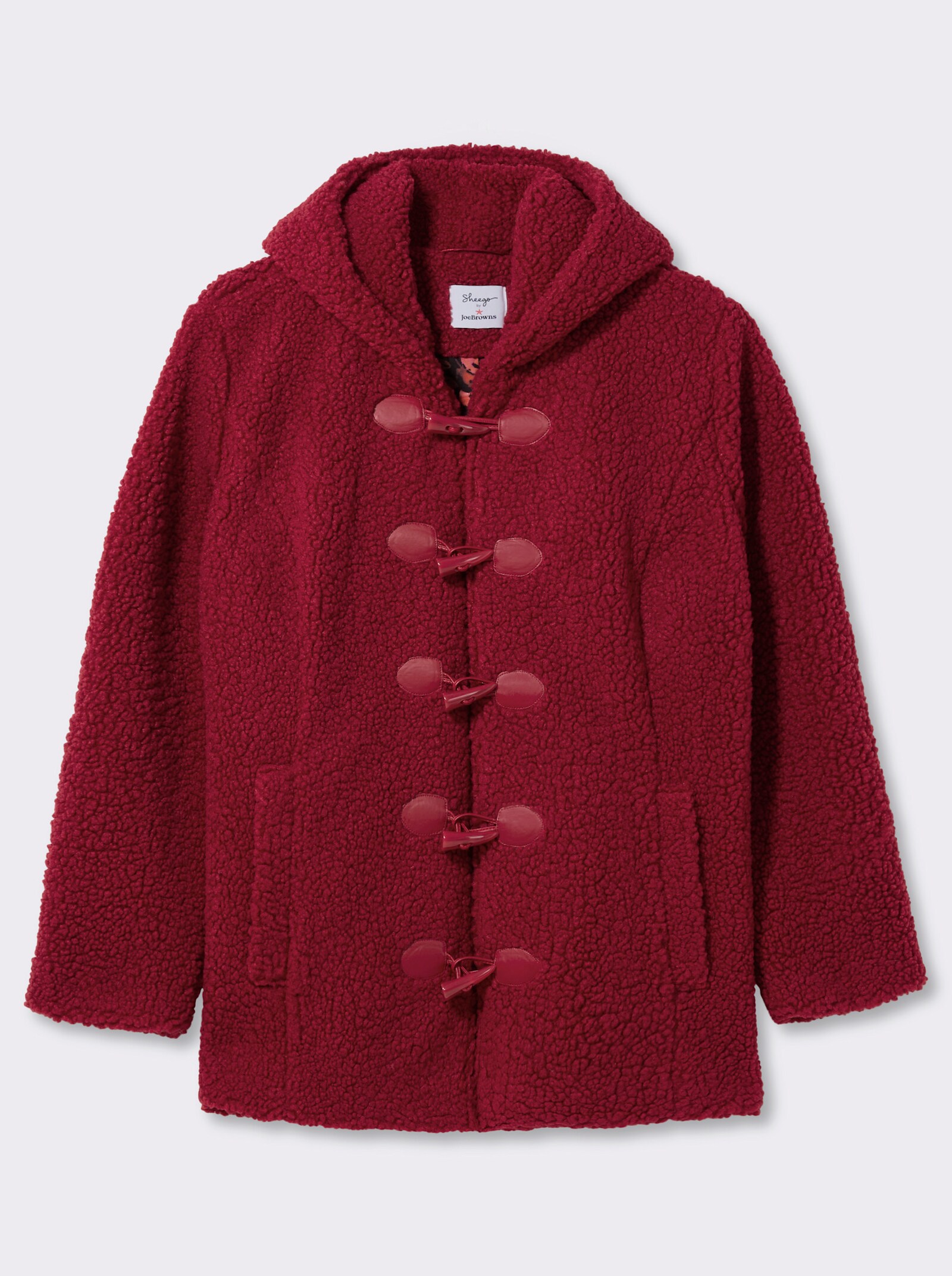 sheego by Joe Browns Teddyjacke mit Knebel-Knöpfen - kirsche
