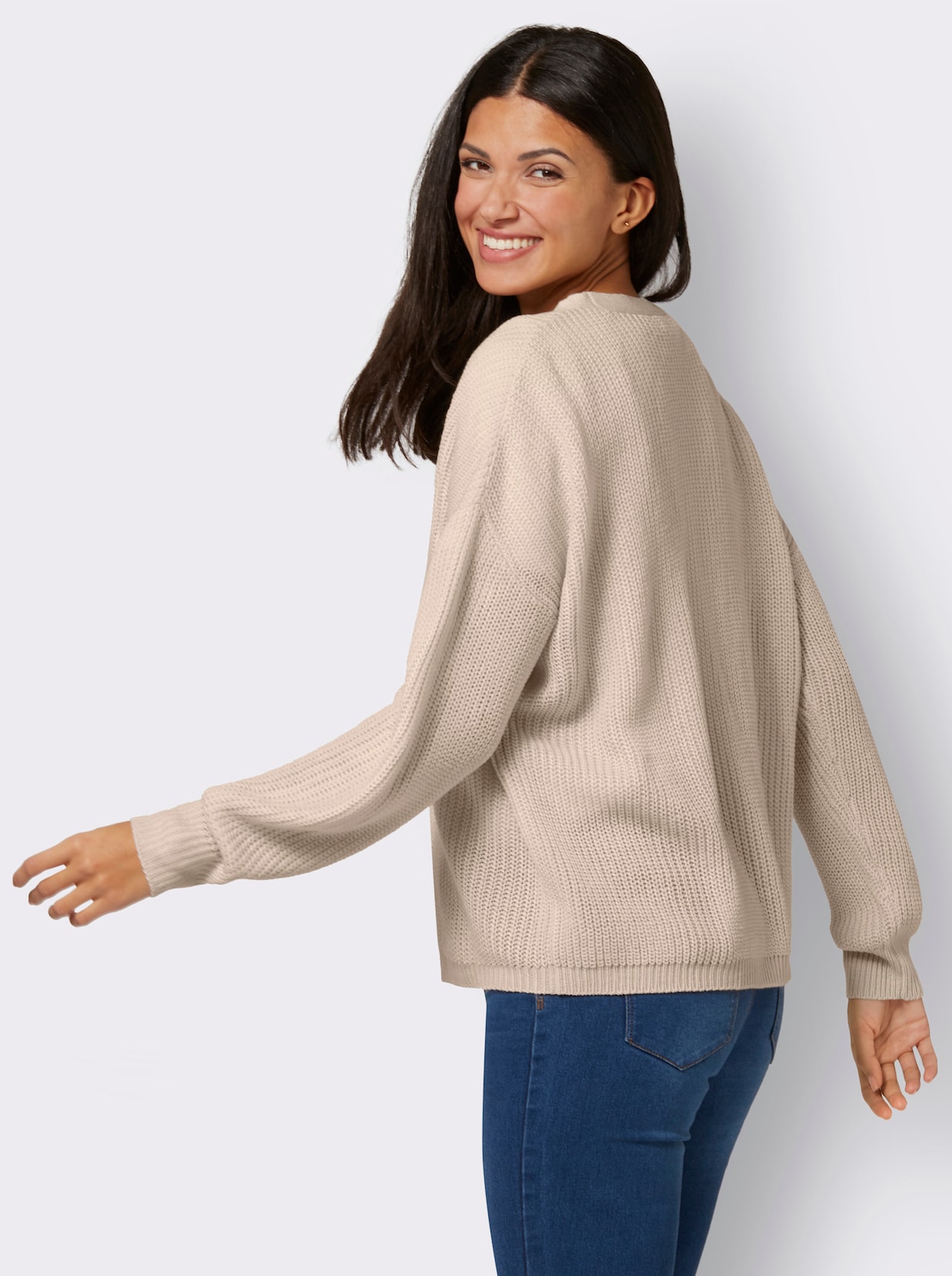 Pletený sveter - slonovinová