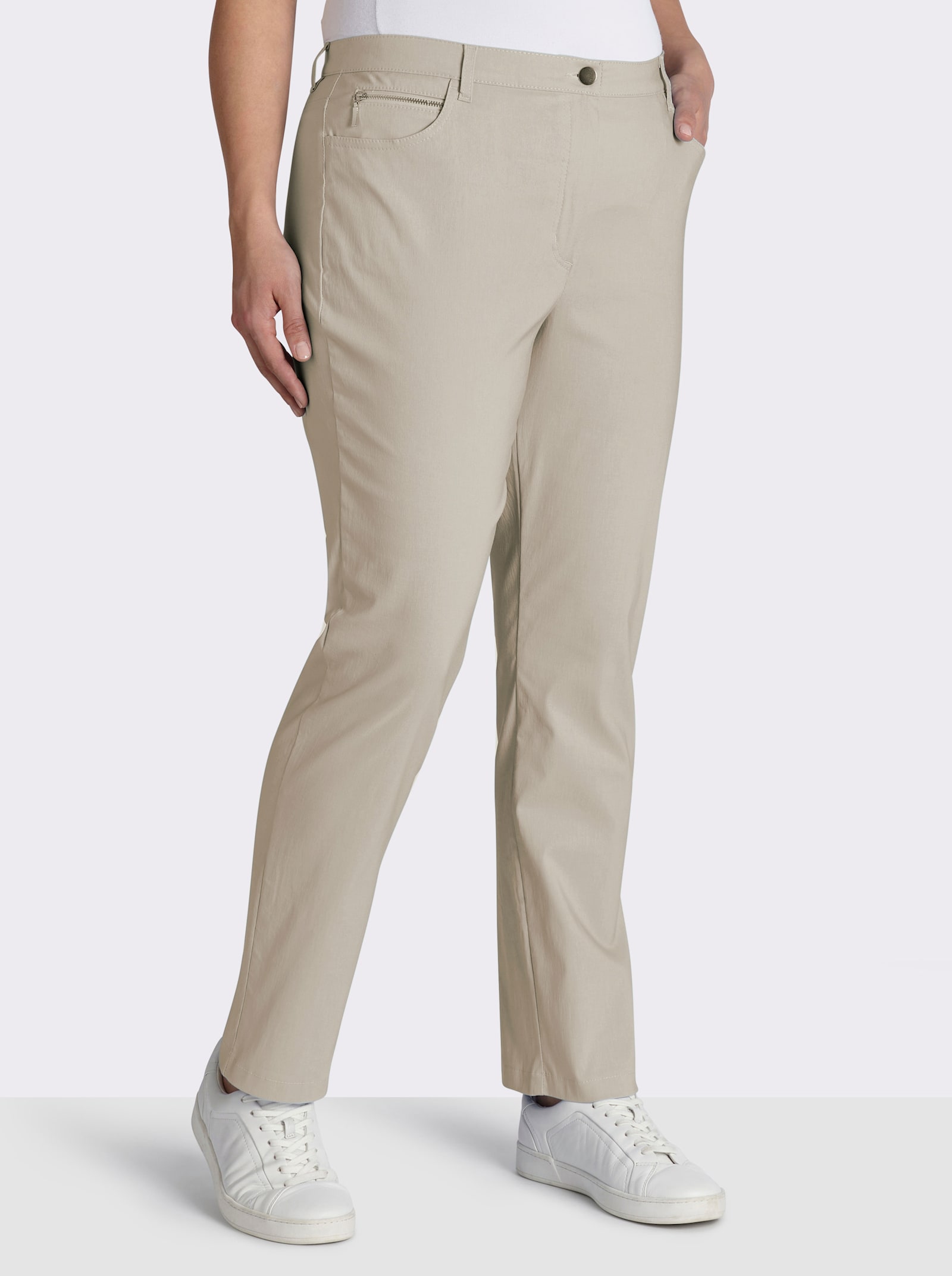 Stehmann Comfort line Stretch-Hose mit Zier-Taschen vorne - stein