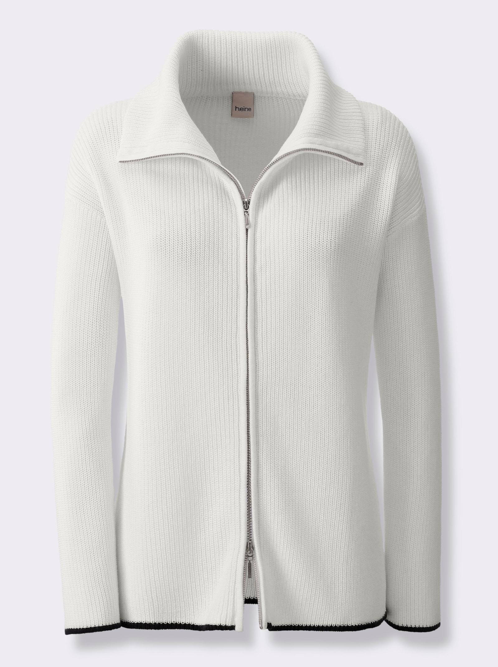 heine Cardigan mit 2-Wege-Zipper - weiß