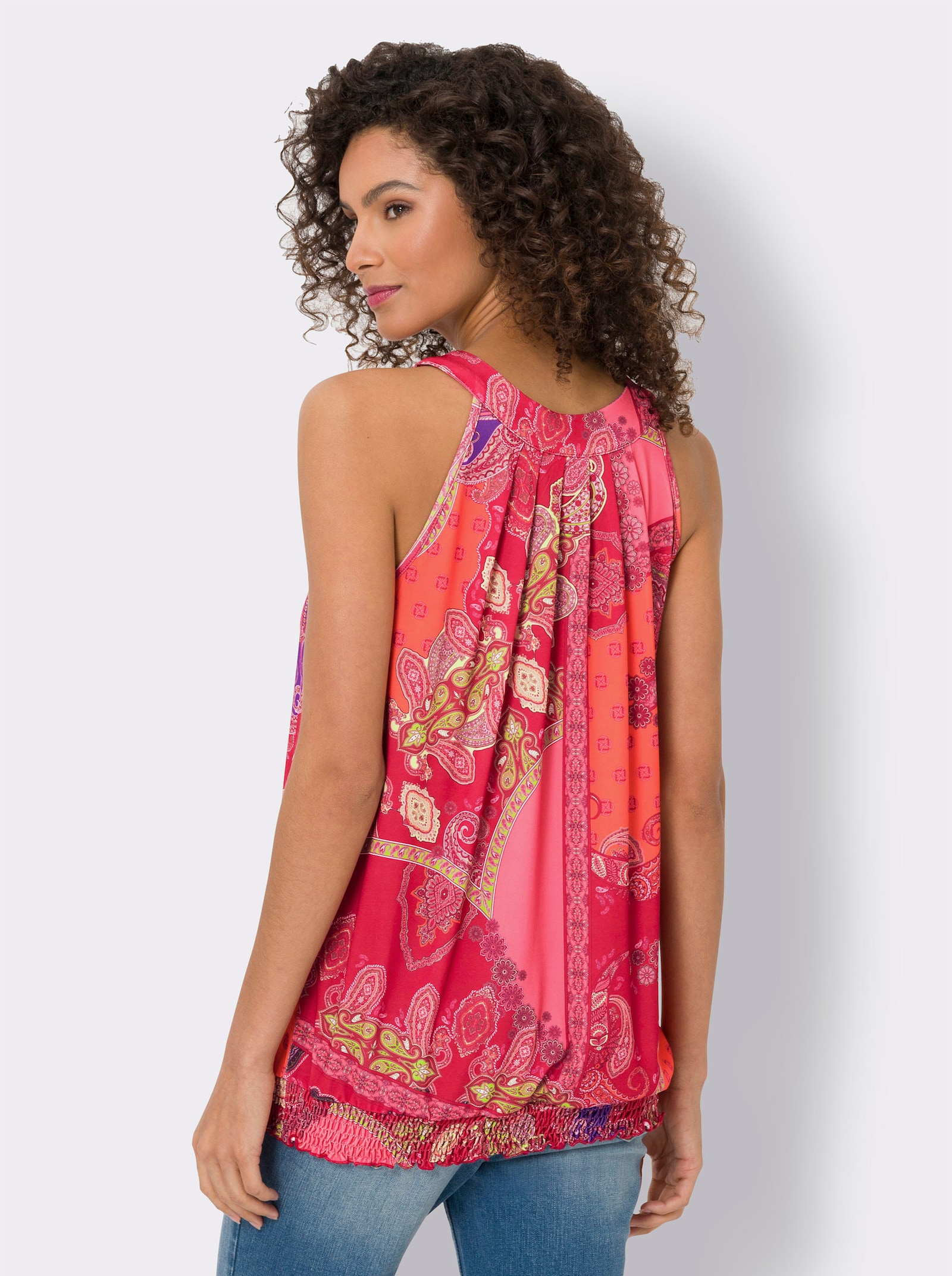heine Shirttop in Paisley-Muster - erdbeere-orange-bedruckt