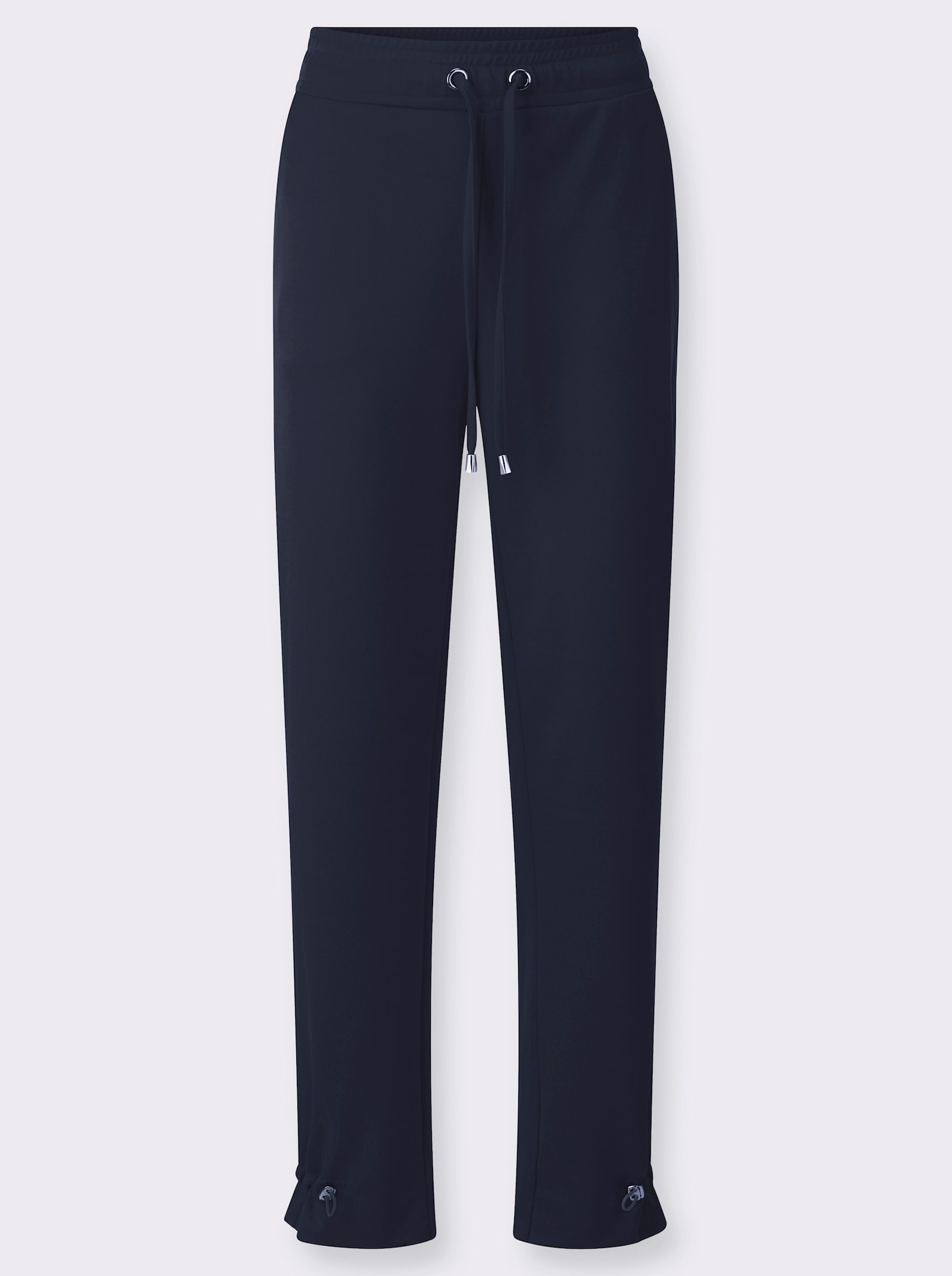 Jerseybroek met verstelbaar tunnelkoord op de zoom - marine