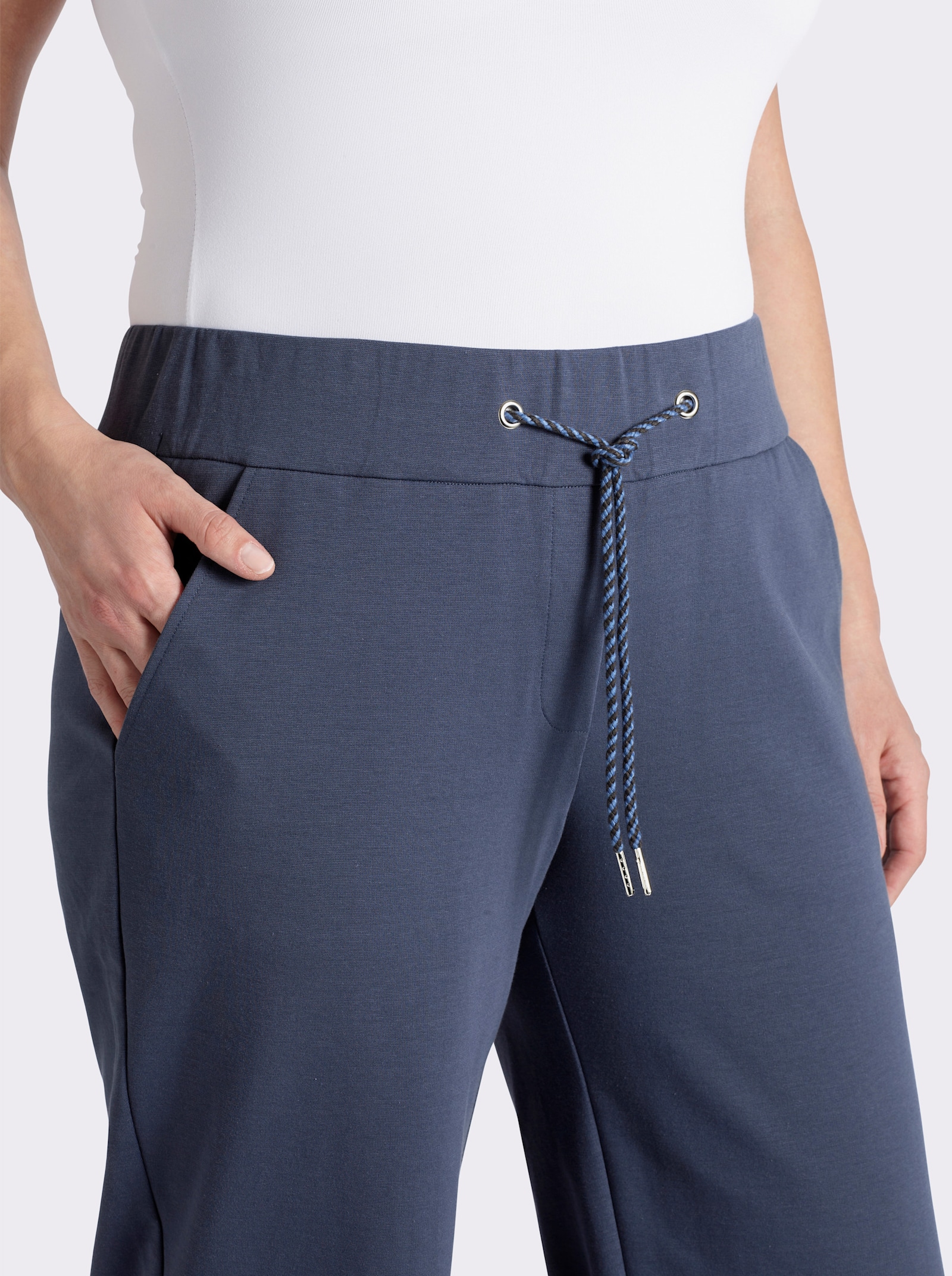 sheego Jogg Pants aus elastischem Jersey - rauchblau