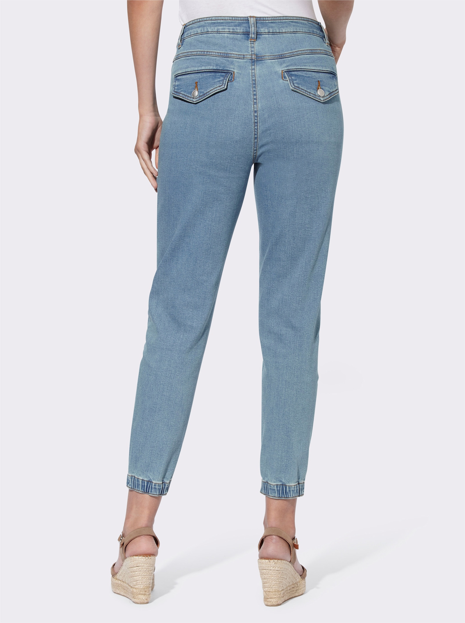 heine Jeans mit Gummizug am Saum - blue-bleached