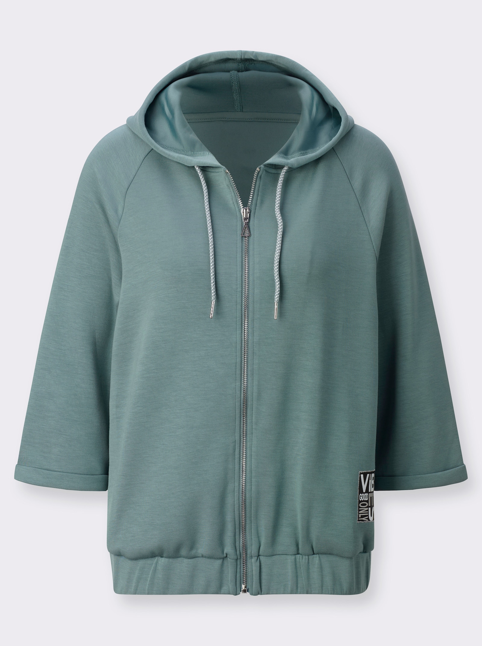 Shirtjacke mit Kapuze - jade