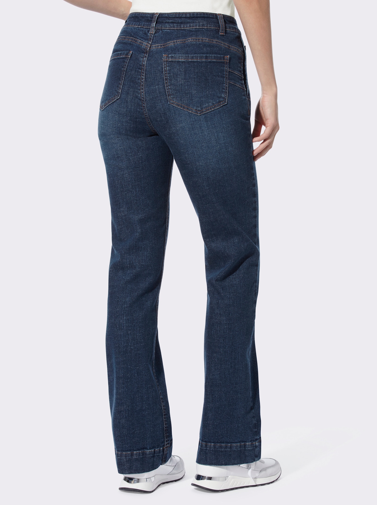 heine Bootcut-Jeans mit ausgestelltem Saum - blue-stone-washed