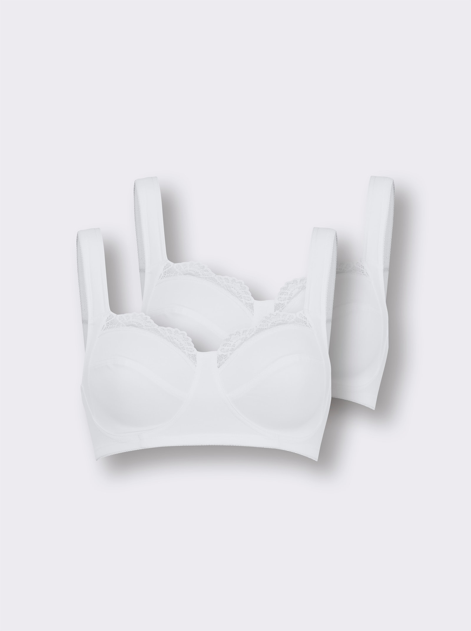 BH ohne Bügel mit Spitzeneinsatz - weiß