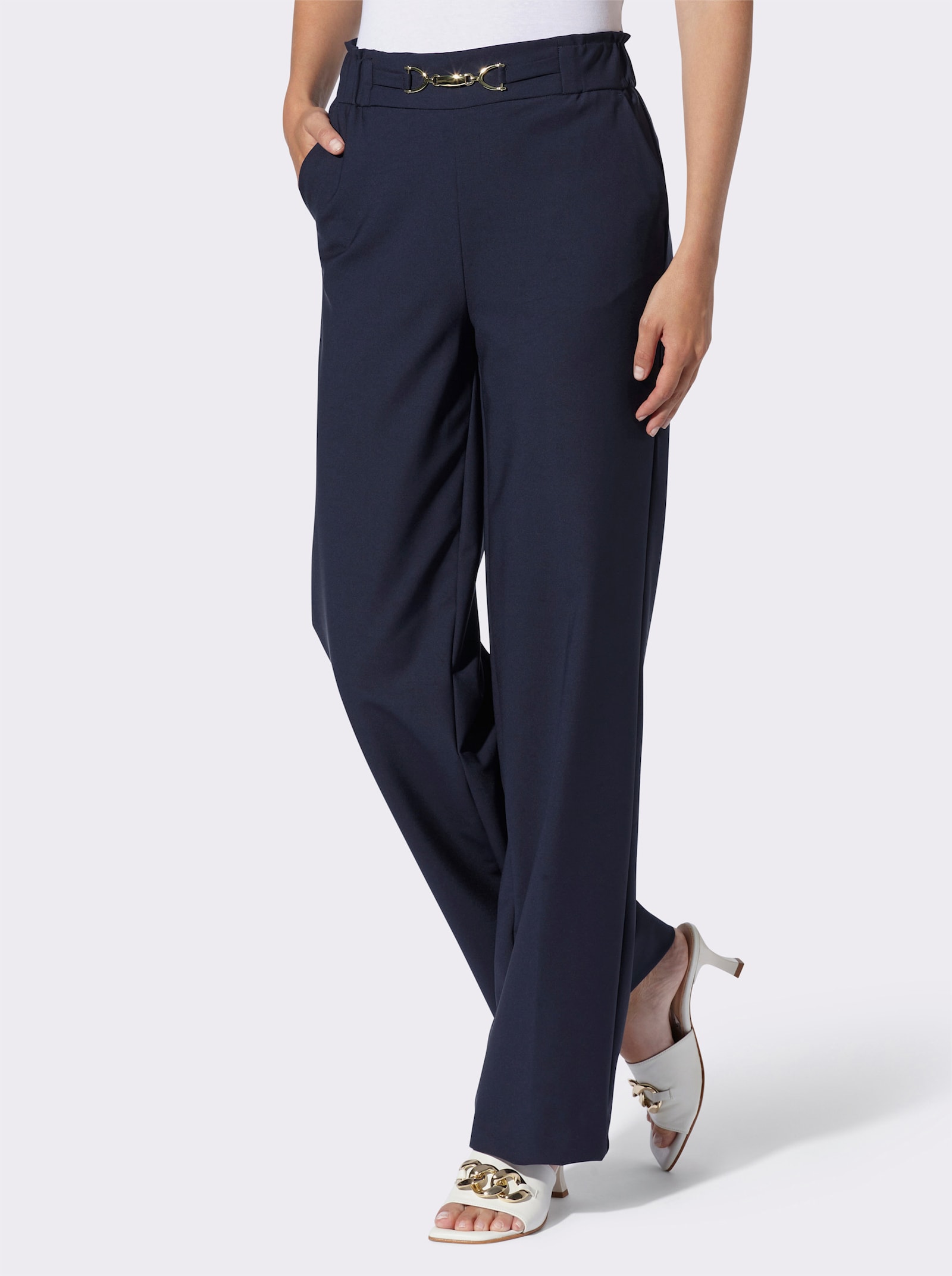 heine Schlupfhose mit Schmuckschließe - marine