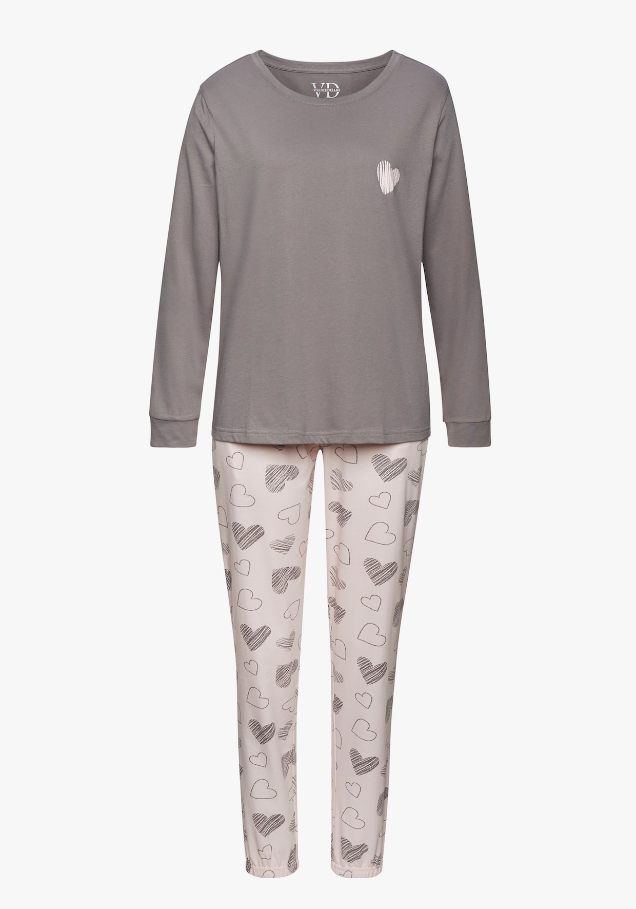 Vivance Dreams Pyjama - roze/grijs