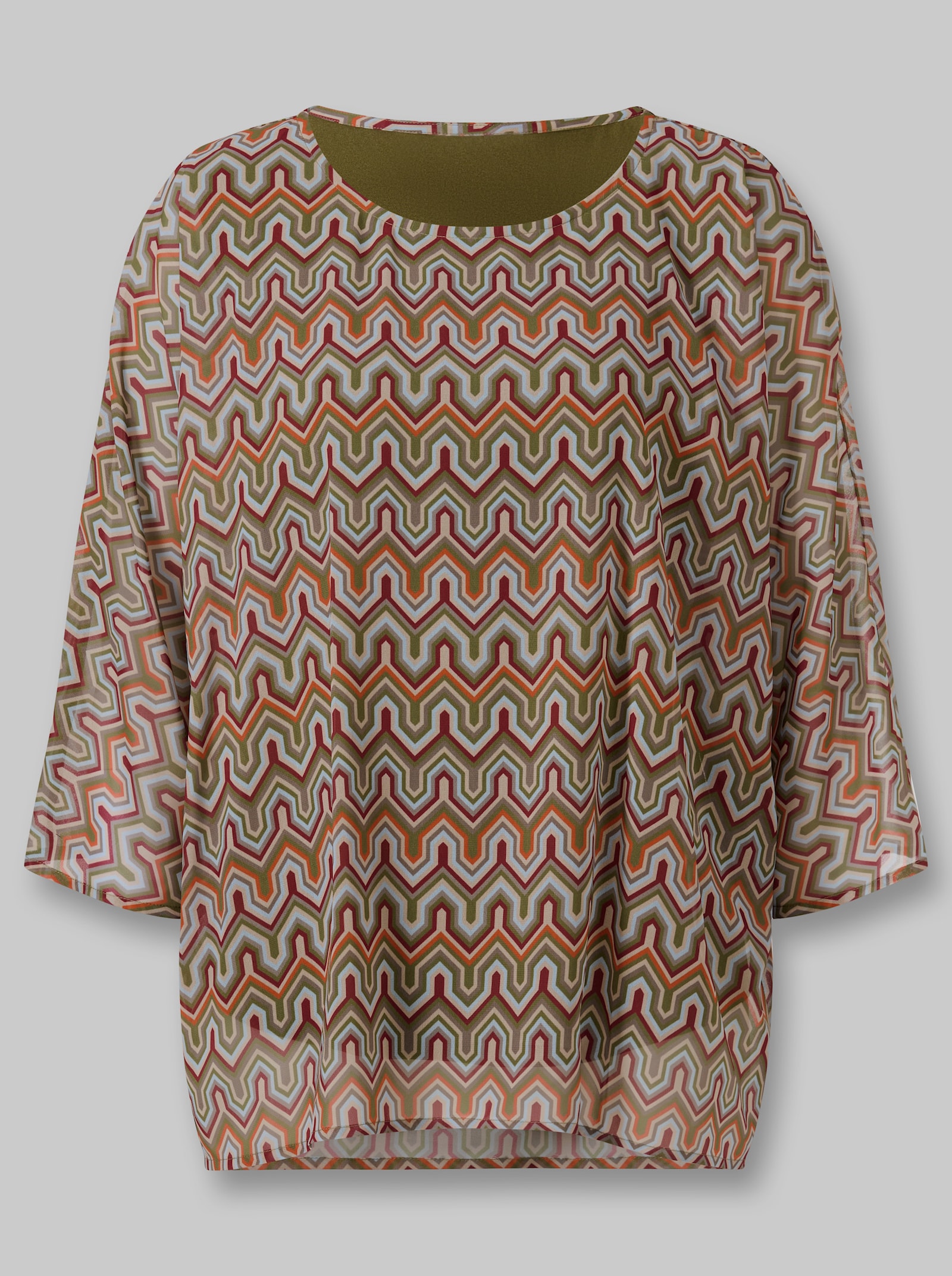 heine Blusenshirt mit Ethno-Muster - beige-terra-bedruckt