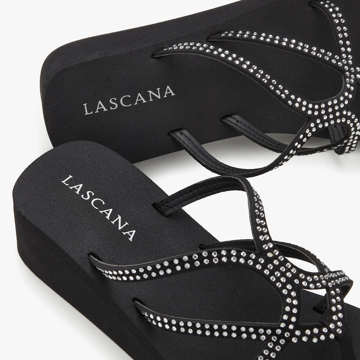 LASCANA Badslippers - zwart