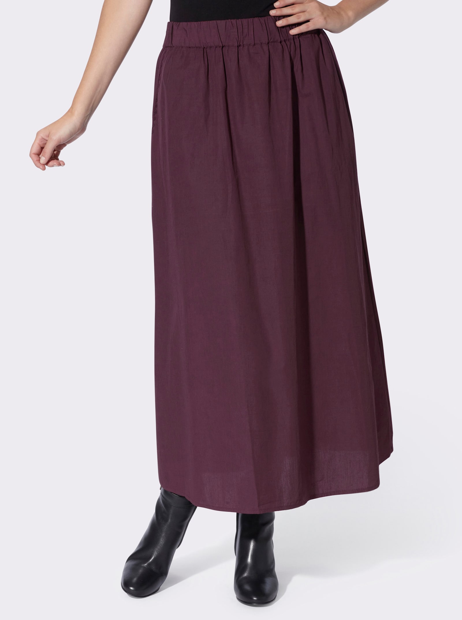 heine A-Linien-Rock mit Dehnbund - burgund