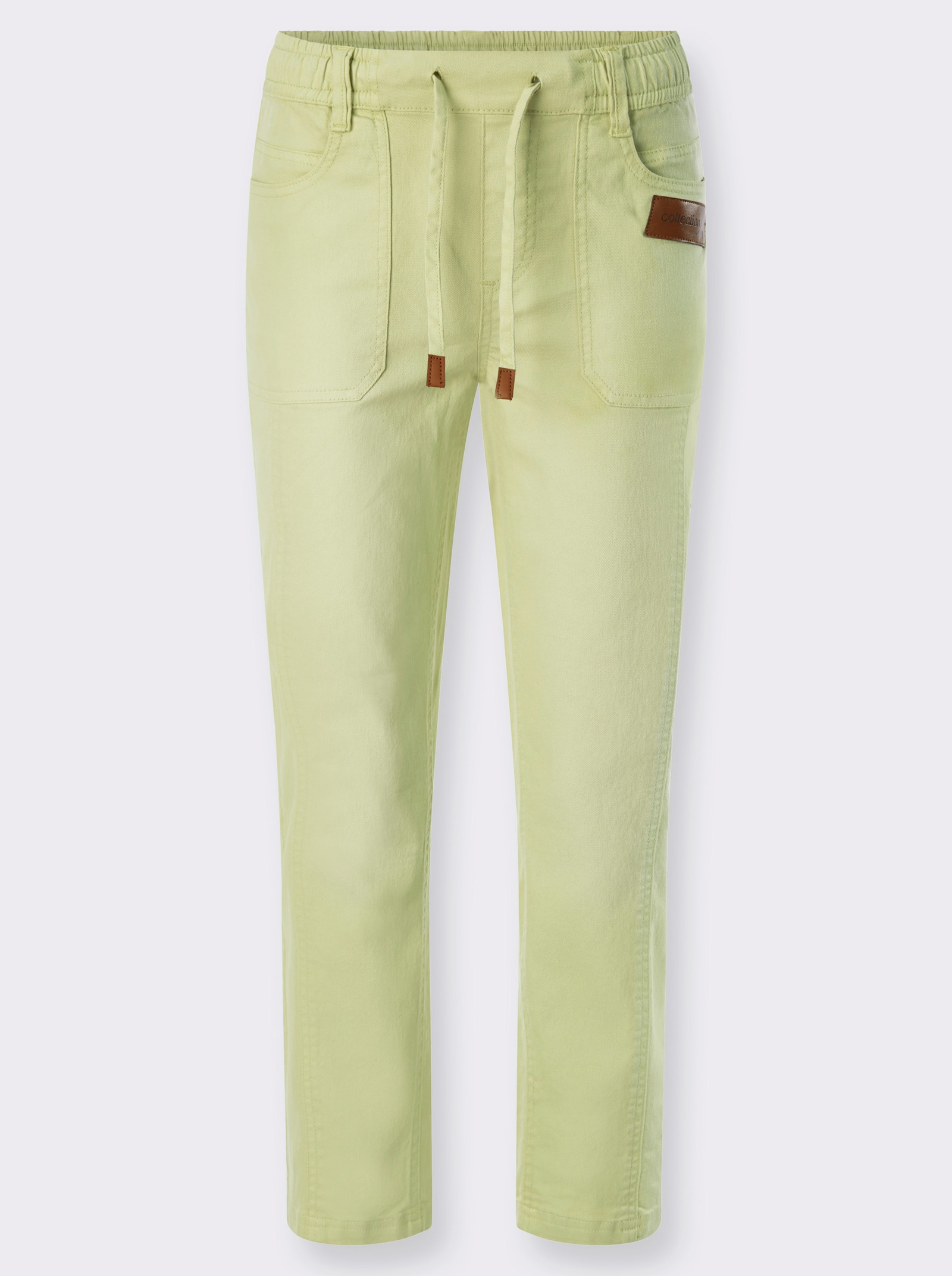 7/8-Jeans mit bequemem Schlupfbund - pistazie